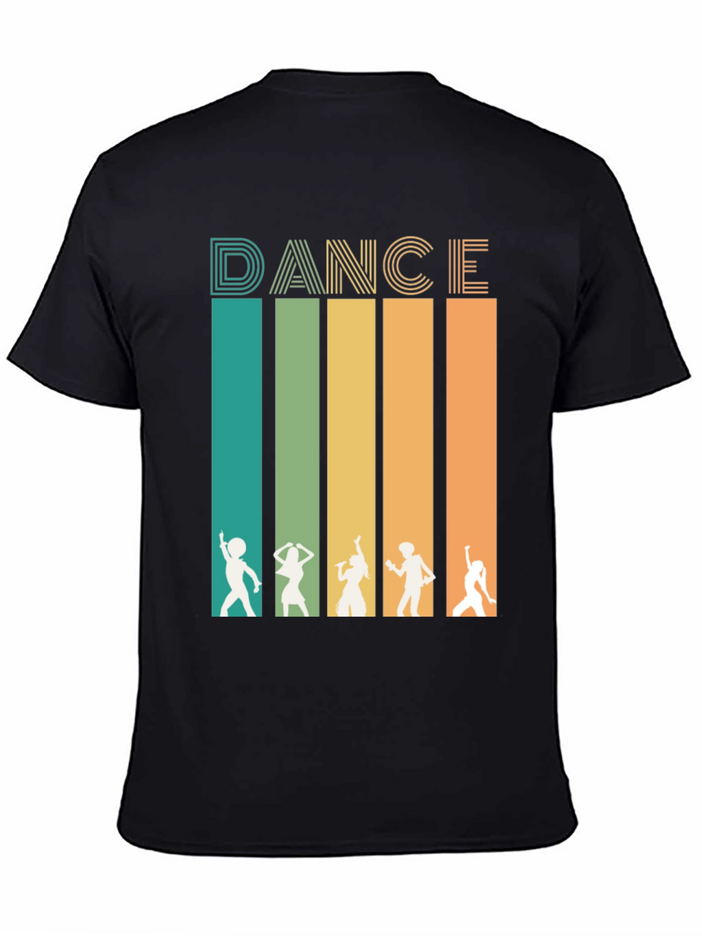 Retro Dance Silhouette Graphic Tee - Black