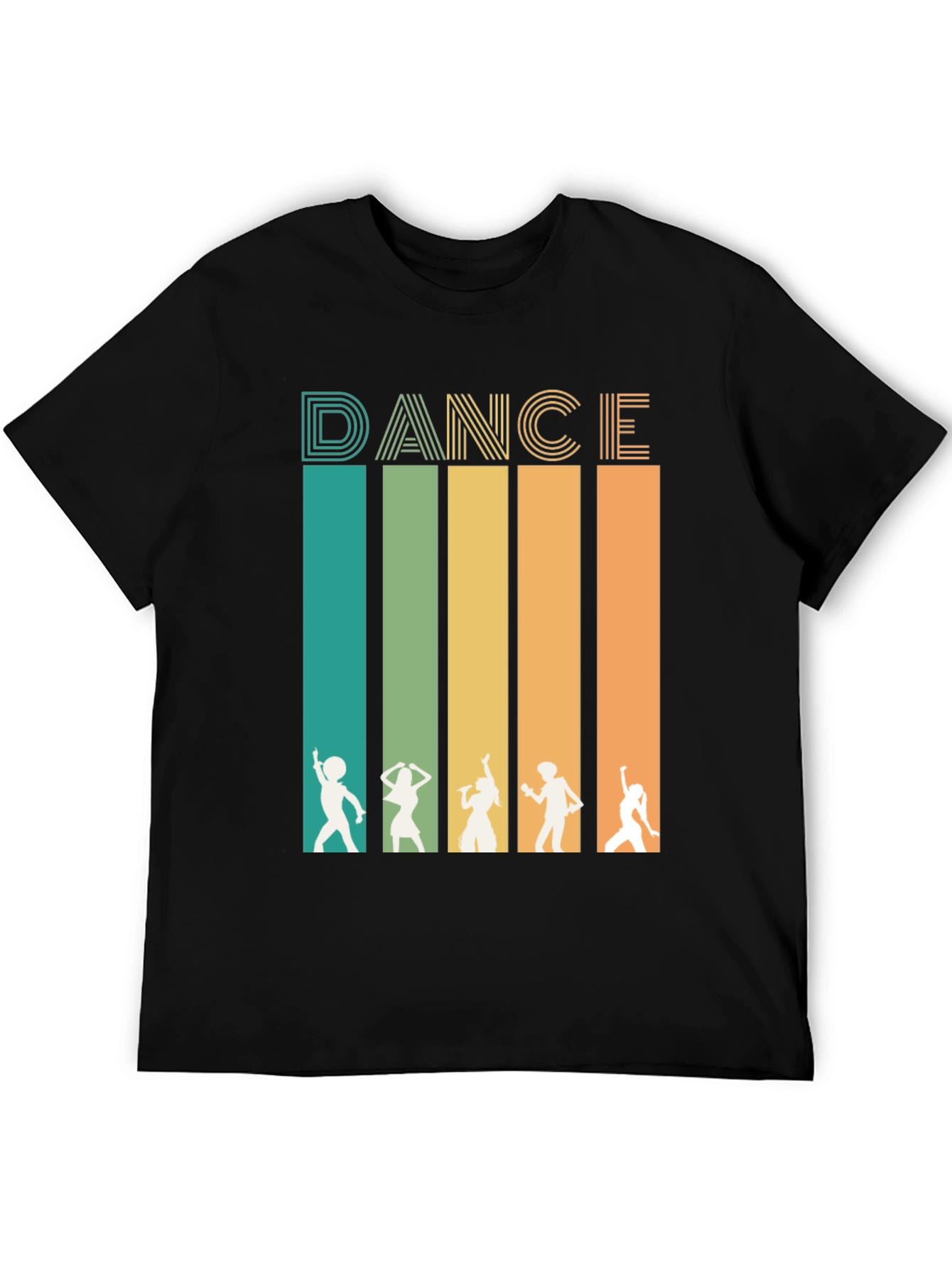 Retro Dance Silhouette Graphic Tee - Black