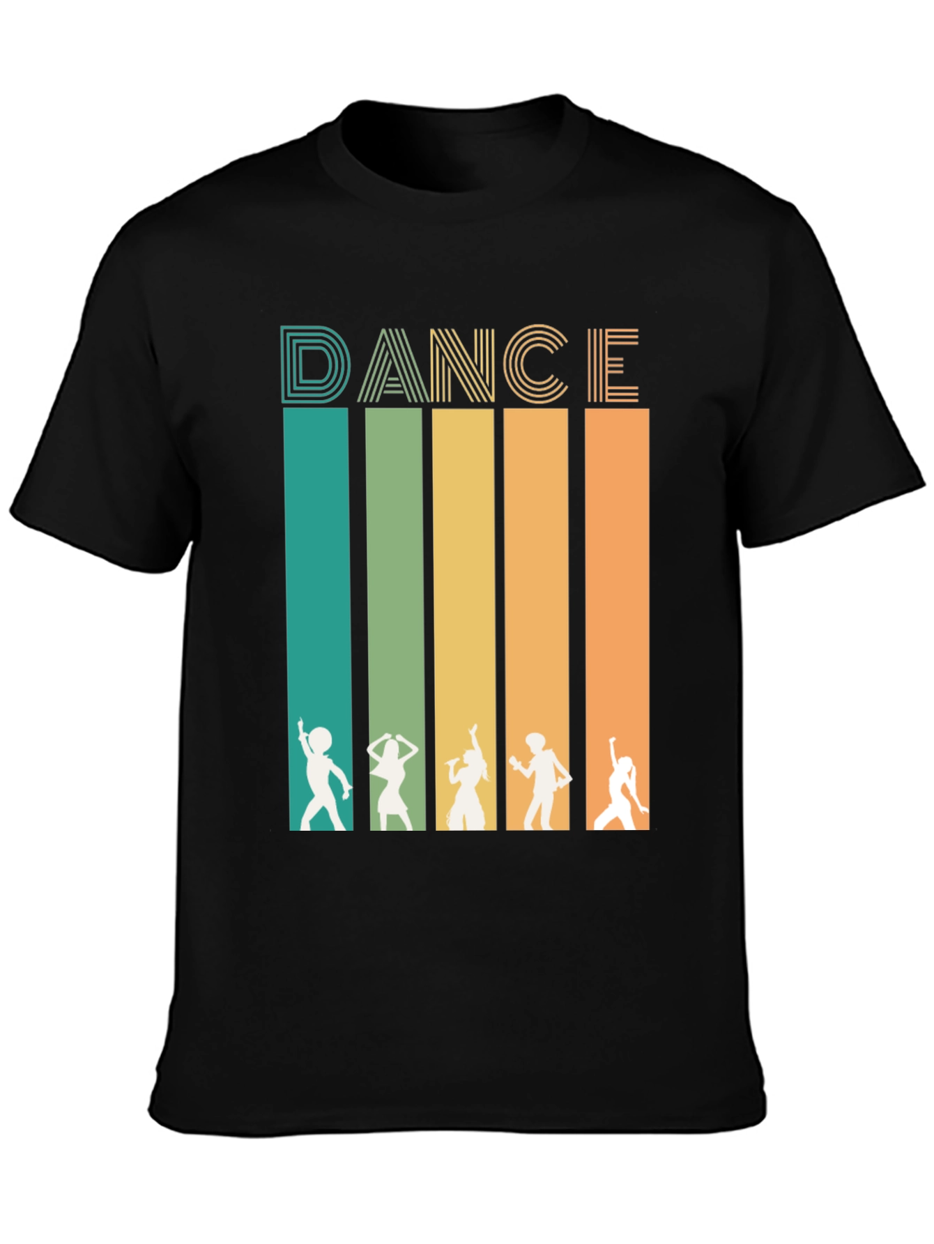 Retro Dance Silhouette Graphic Tee - Black