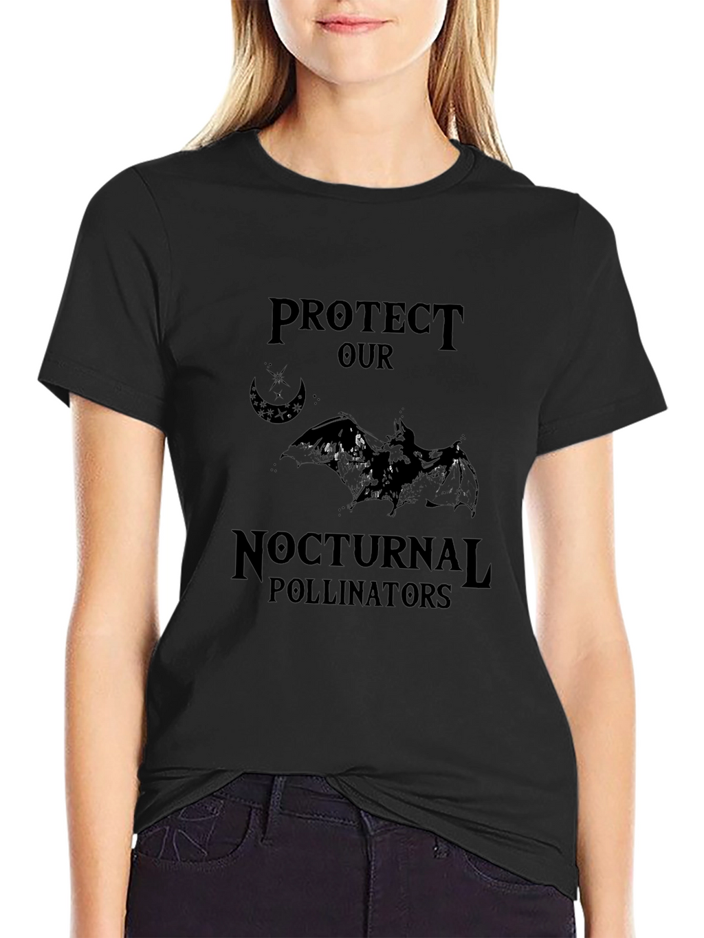 Protect Nocturnal Pollinators Black T-Shirt