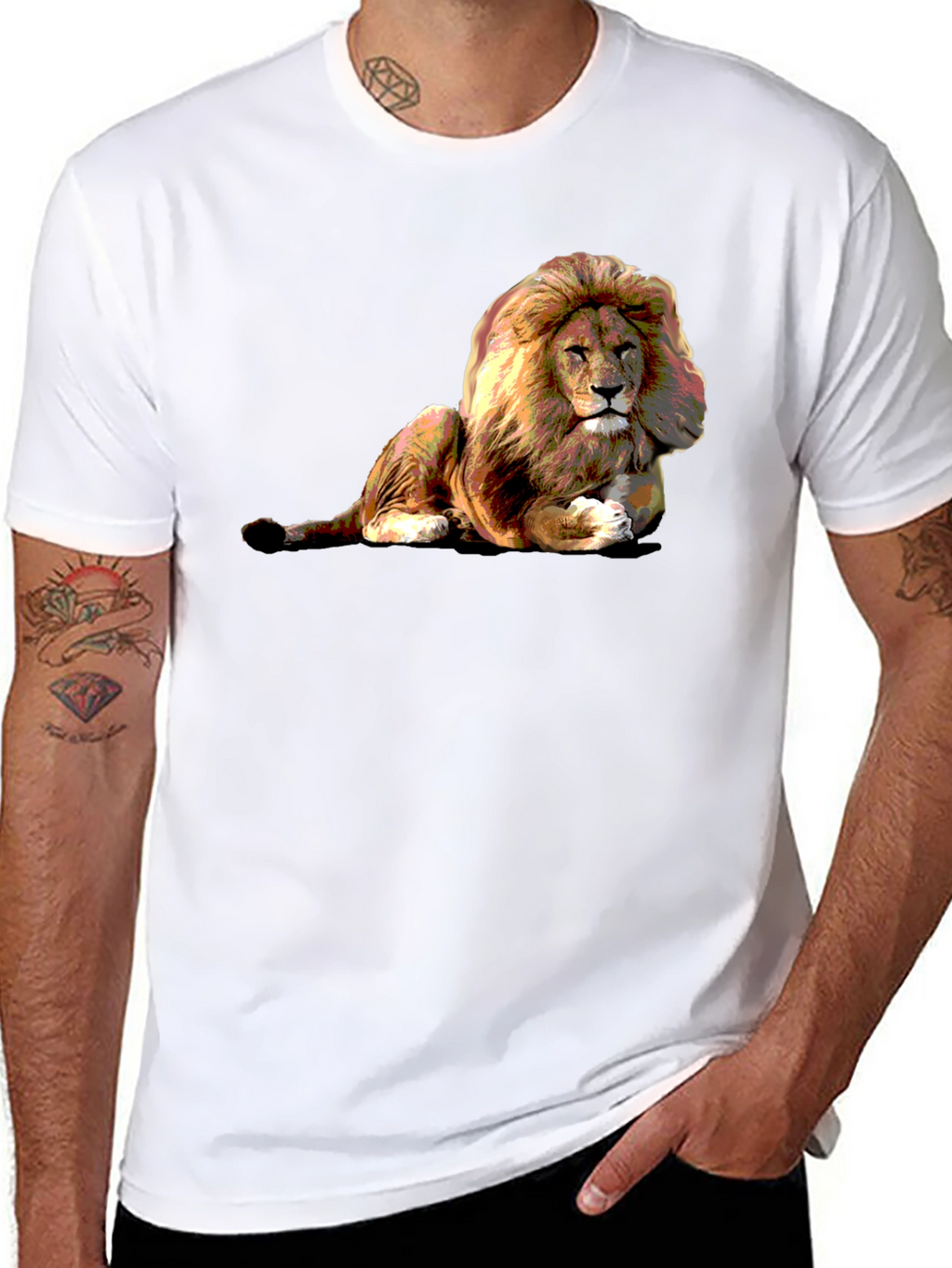 Lion Graphic Black T-Shirt - Wild Style