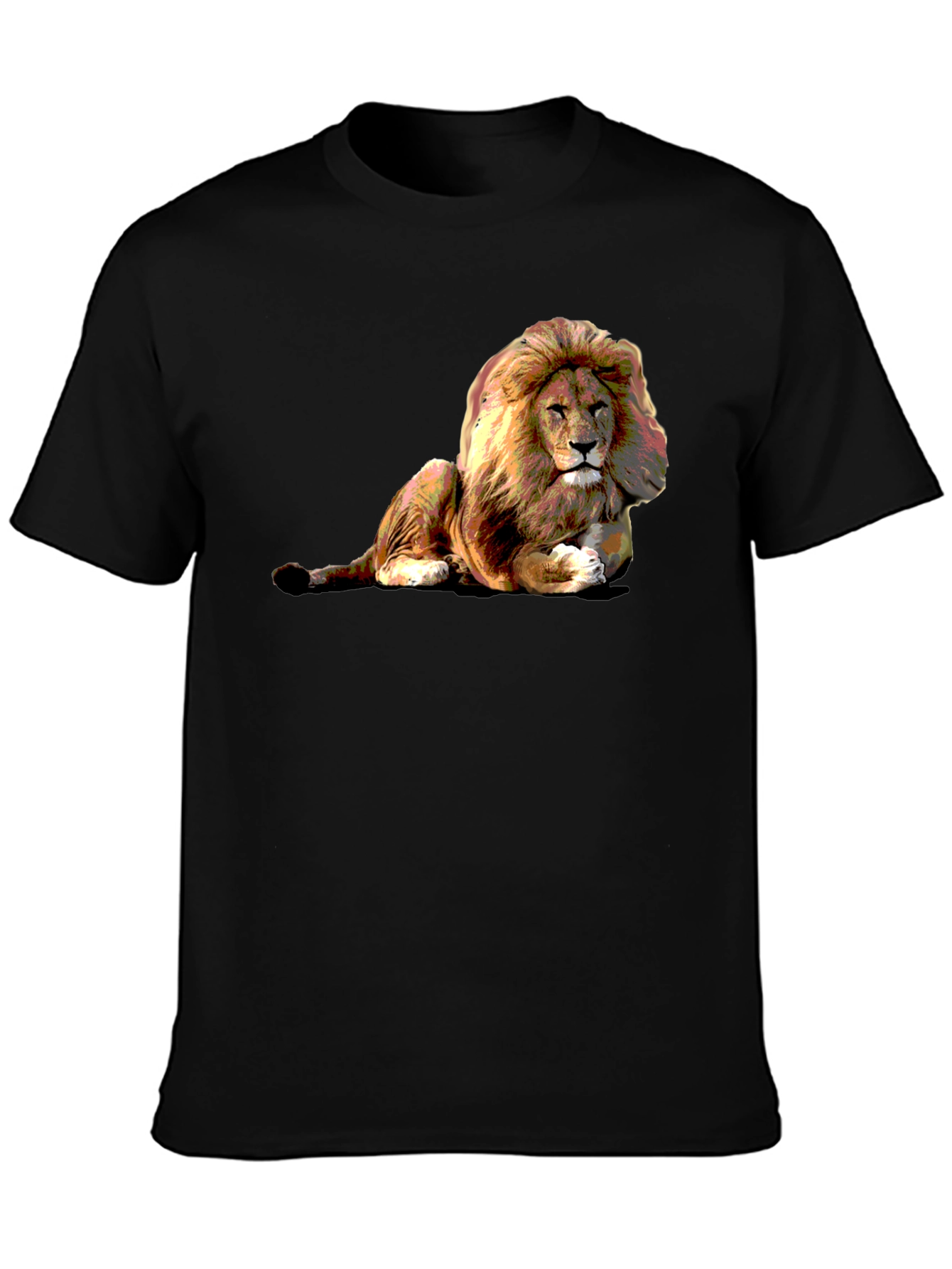 Lion Graphic Black T-Shirt - Wild Style