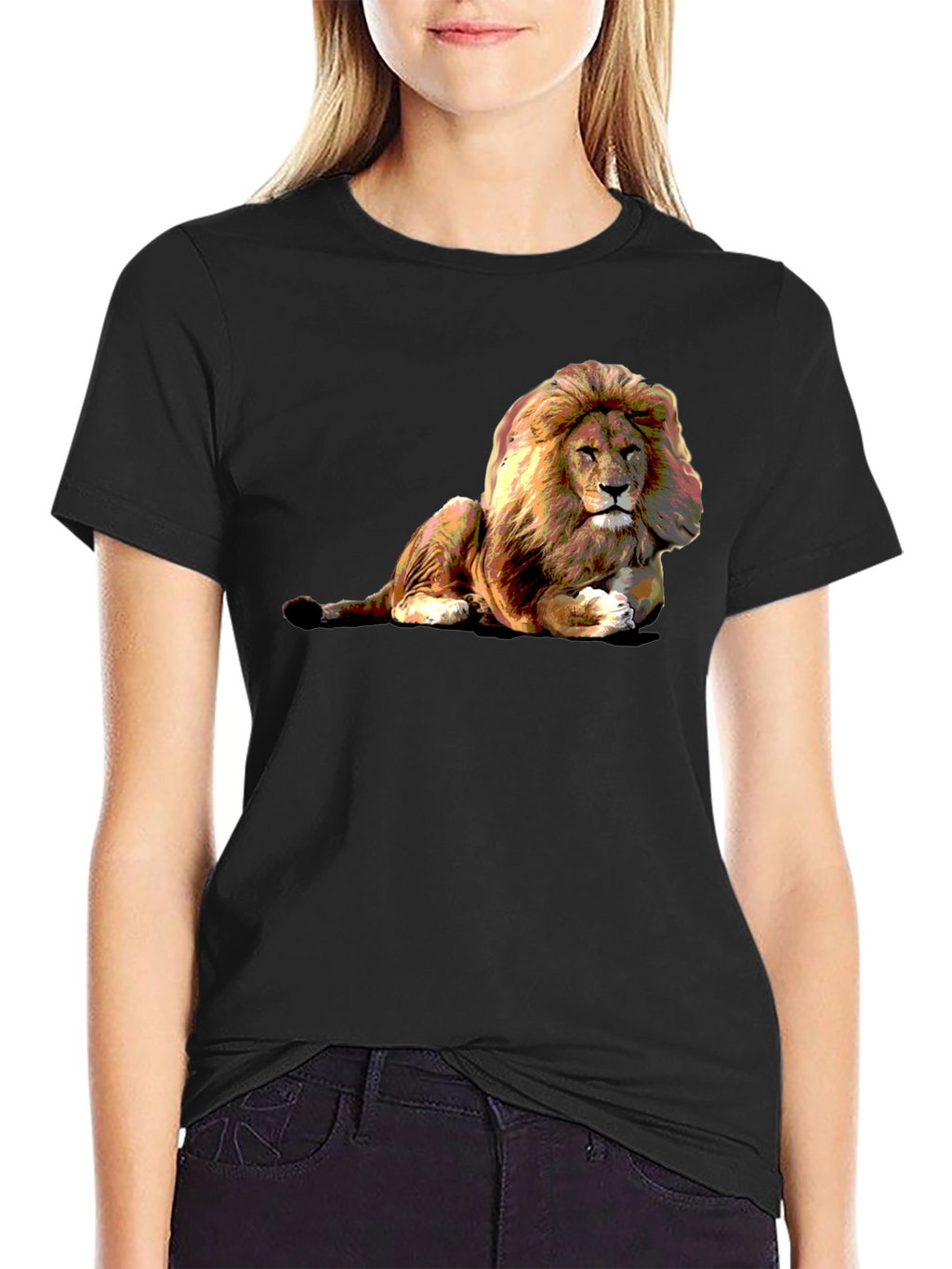 Lion Graphic Black T-Shirt - Wild Style