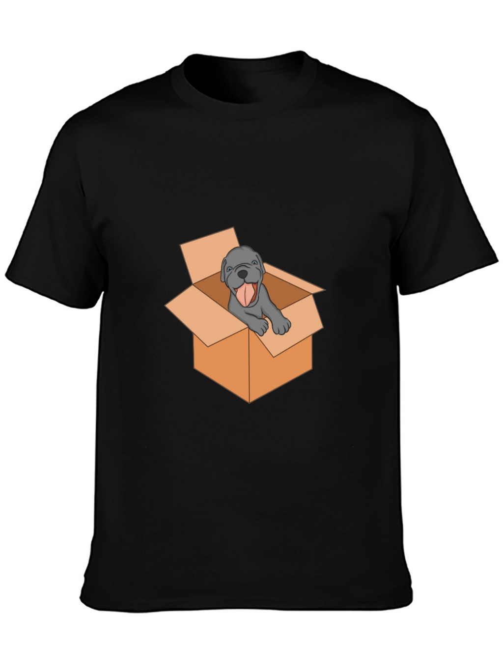 Dog in Box Graphic Tee - Mens Black T-Shirt