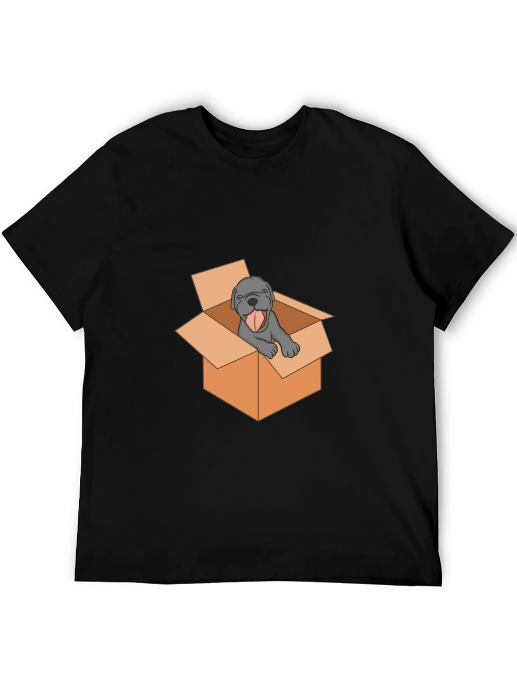Dog in Box Graphic Tee - Mens Black T-Shirt