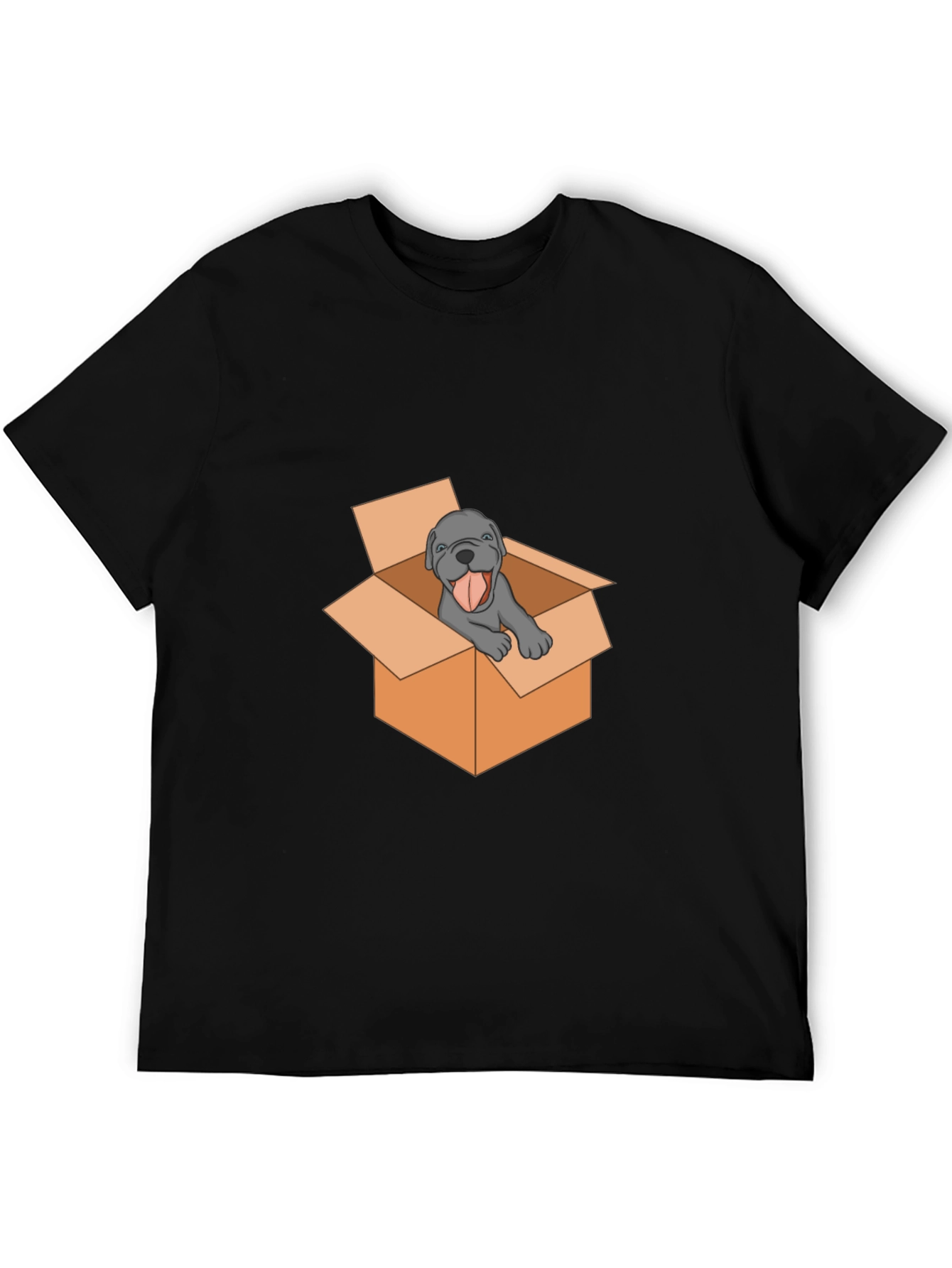 Dog in Box Graphic Tee - Mens Black T-Shirt