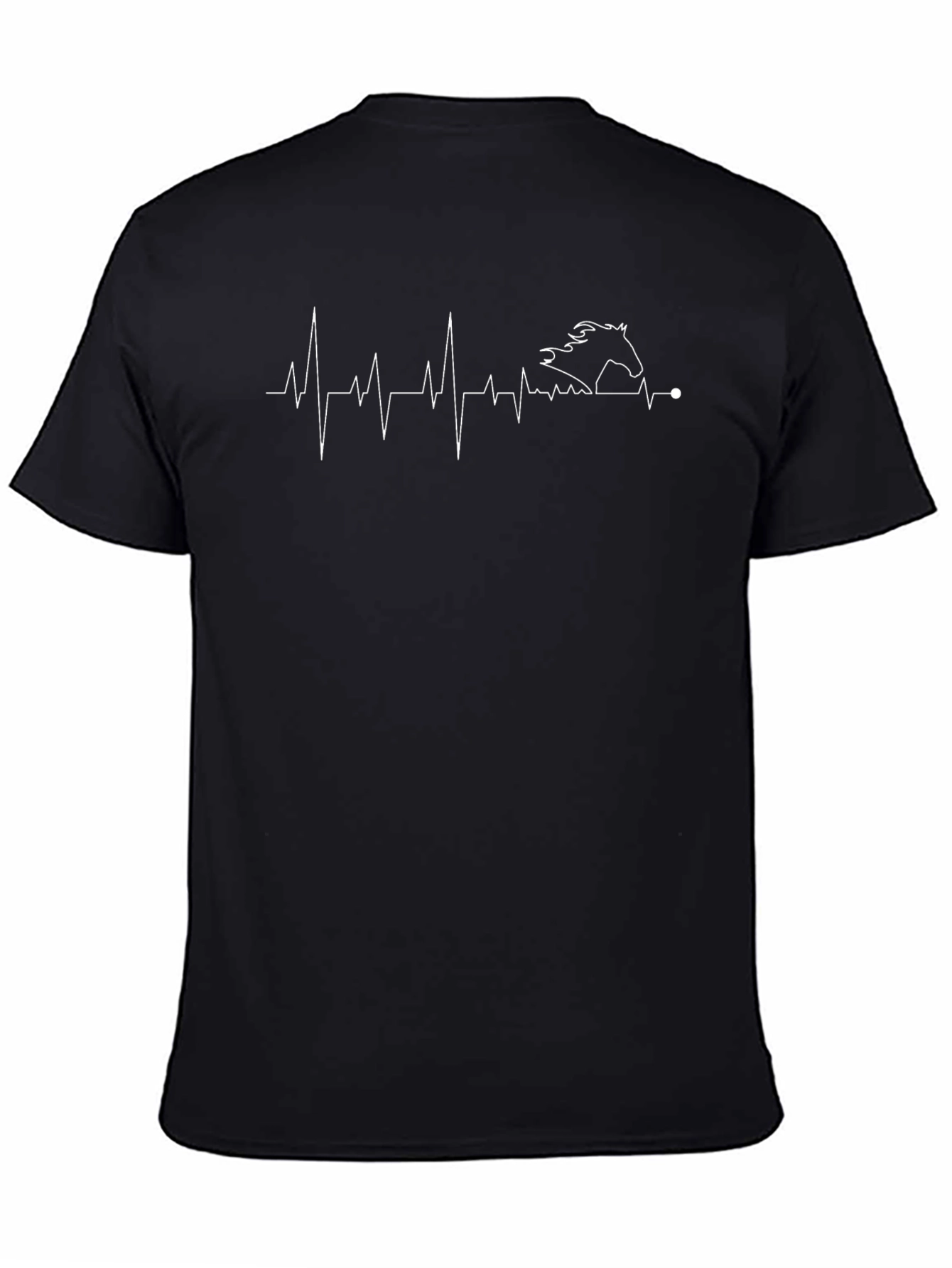Horse Lover Heartbeat T-Shirt - Black