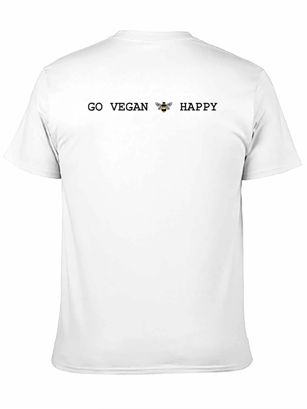 Go Vegan Bee Happy T-Shirt - Black Unisex Tee