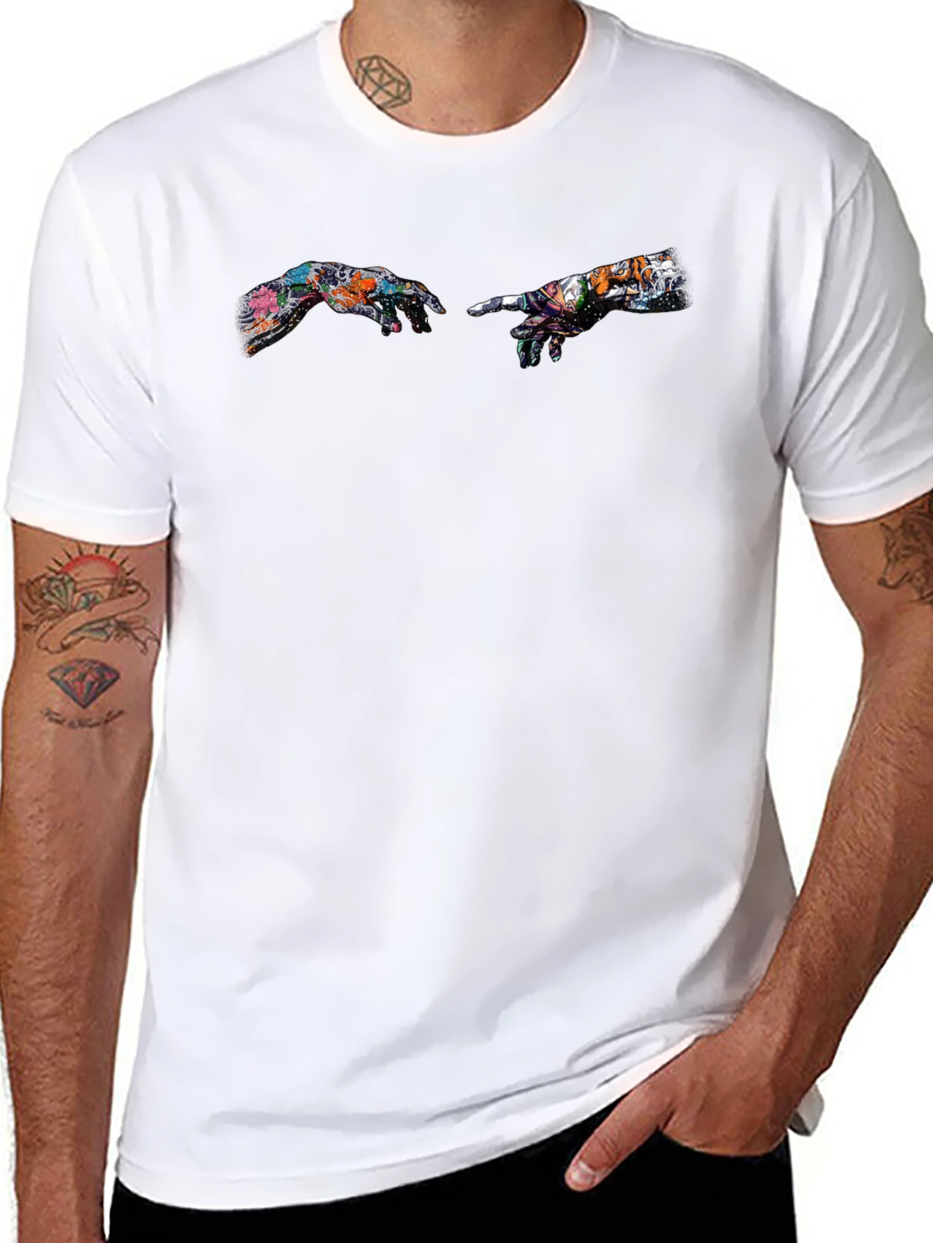 Creation of Adam Art Print Black T-Shirt