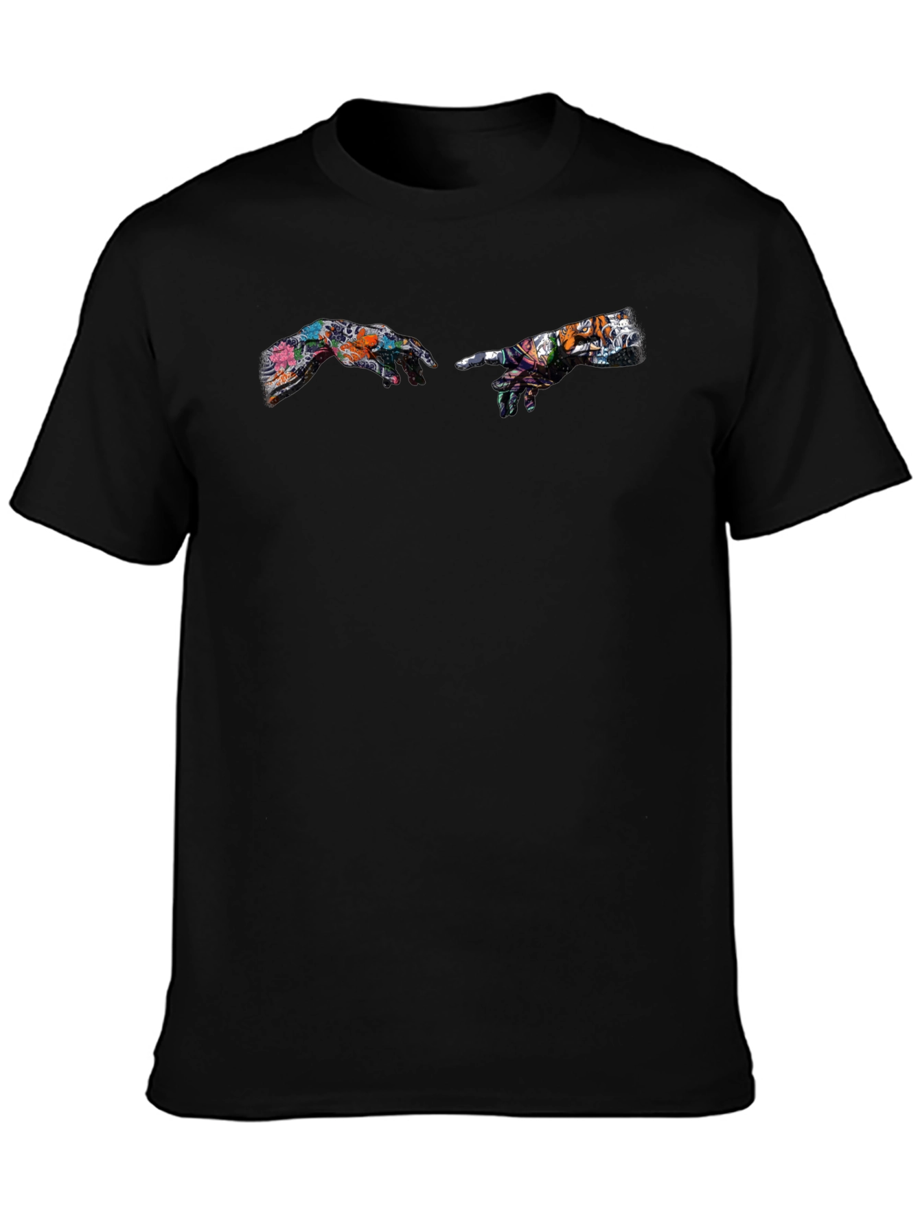 Creation of Adam Art Print Black T-Shirt