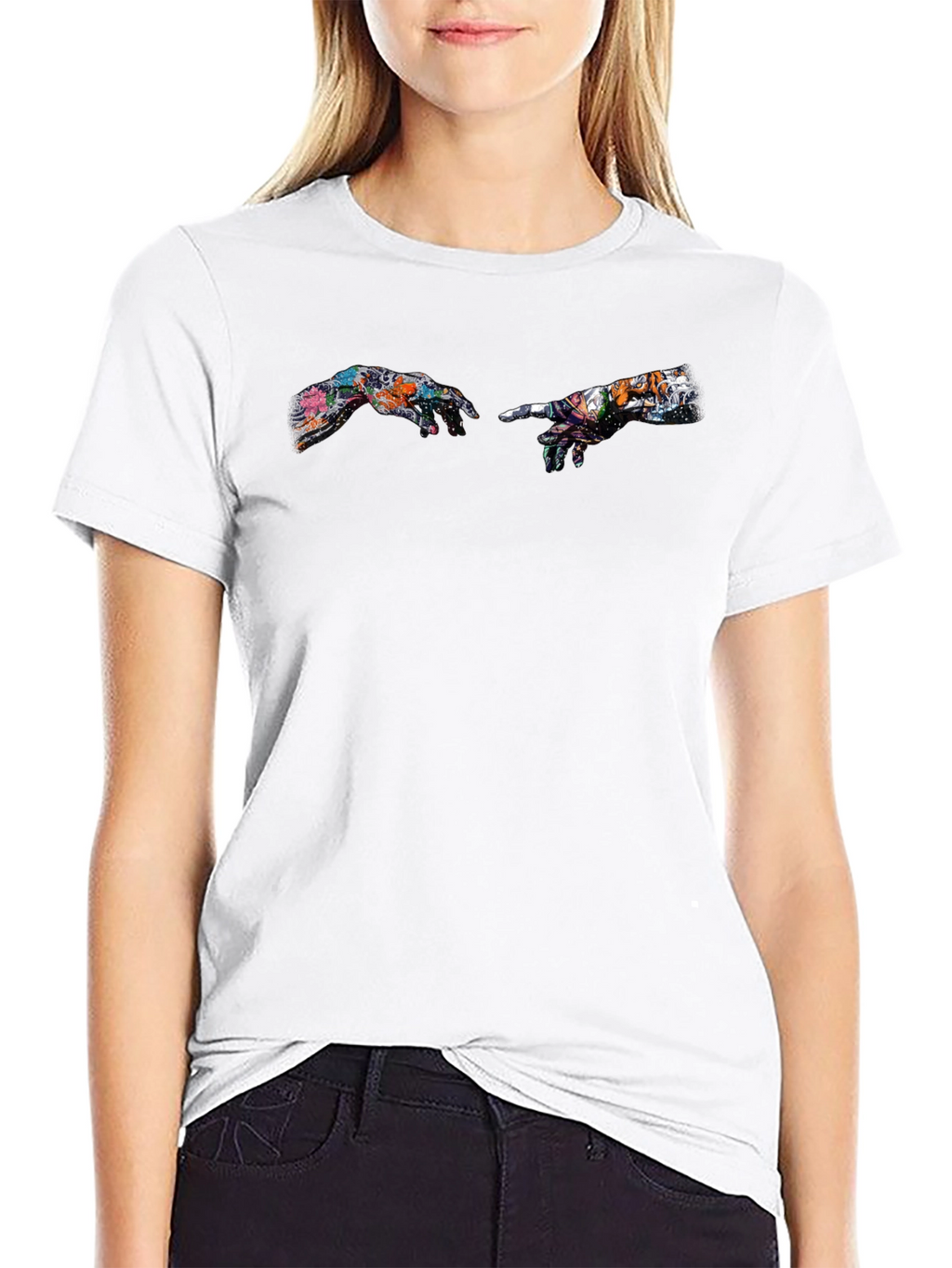 Creation of Adam Art Print Black T-Shirt