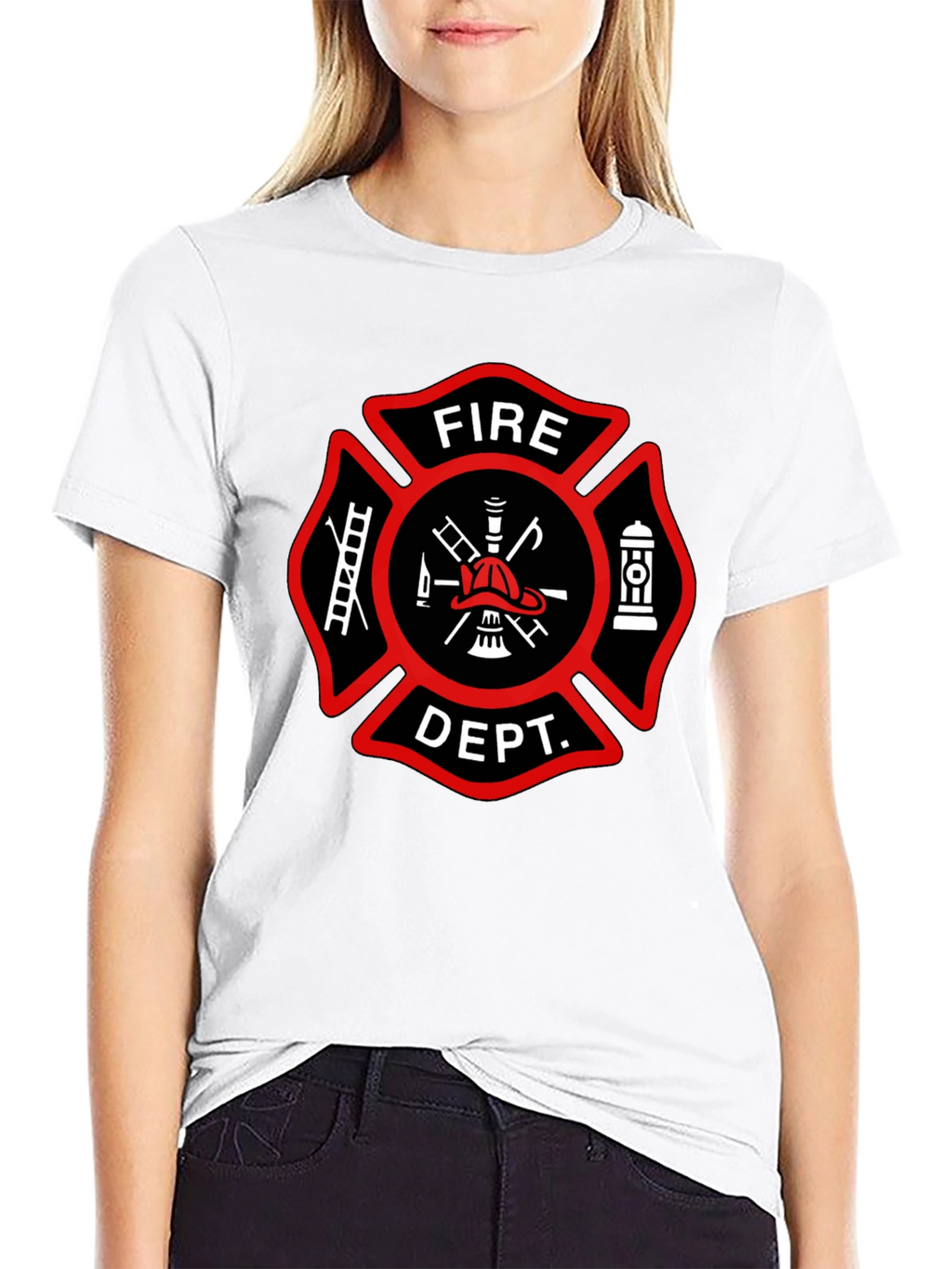 Fire Department T-Shirt Maltese Cross Design