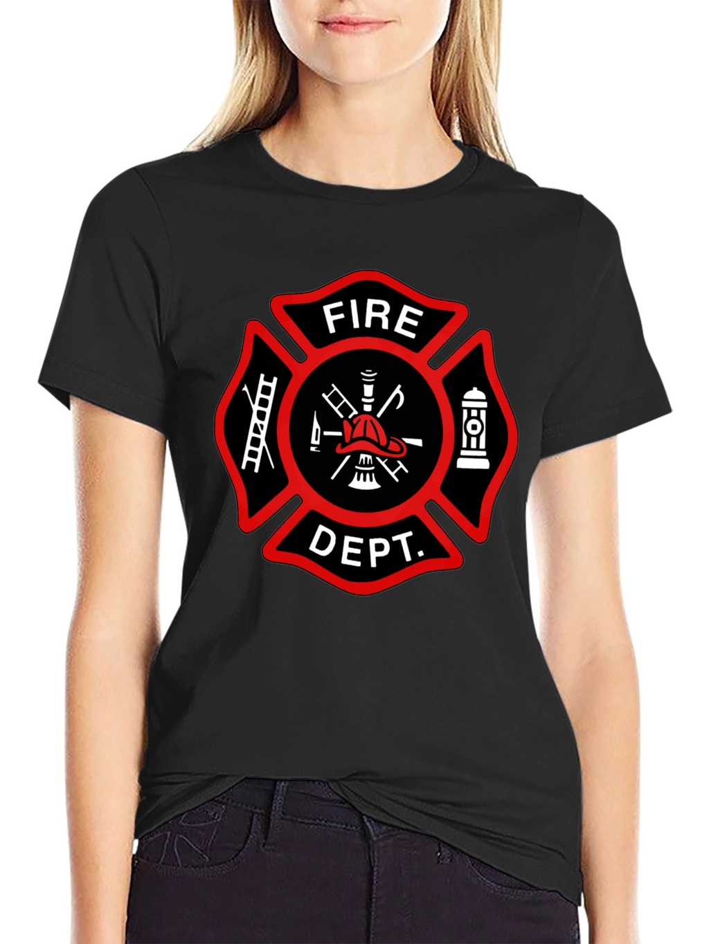 Fire Department T-Shirt Maltese Cross Design
