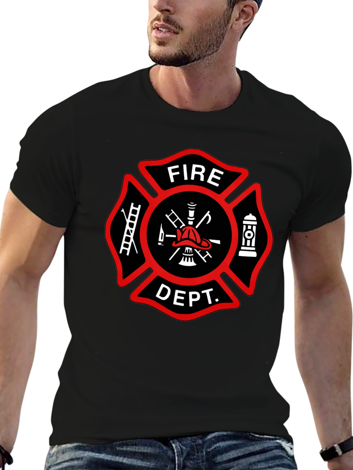 Fire Department T-Shirt Maltese Cross Design
