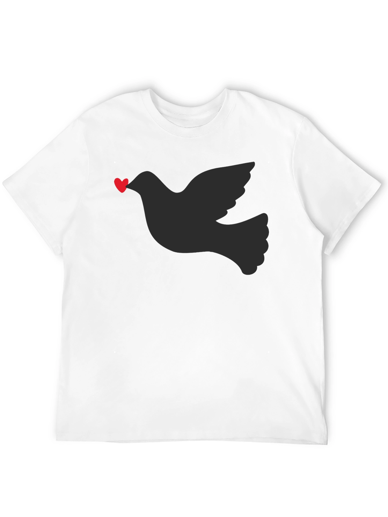 Dove Heart T-Shirt - Black