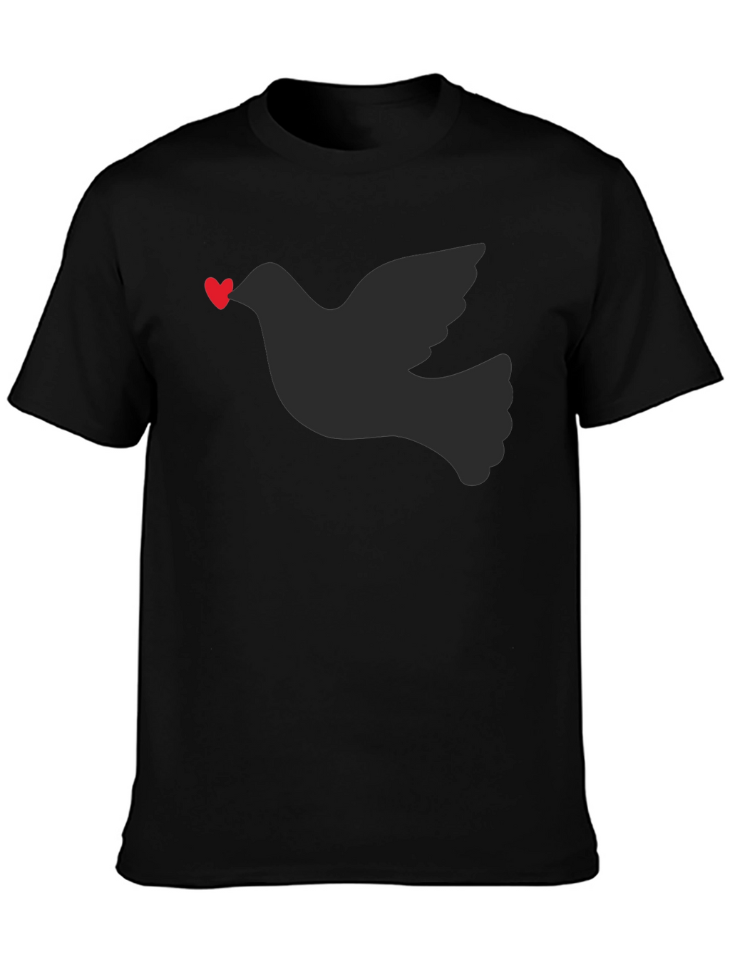Dove Heart T-Shirt - Black