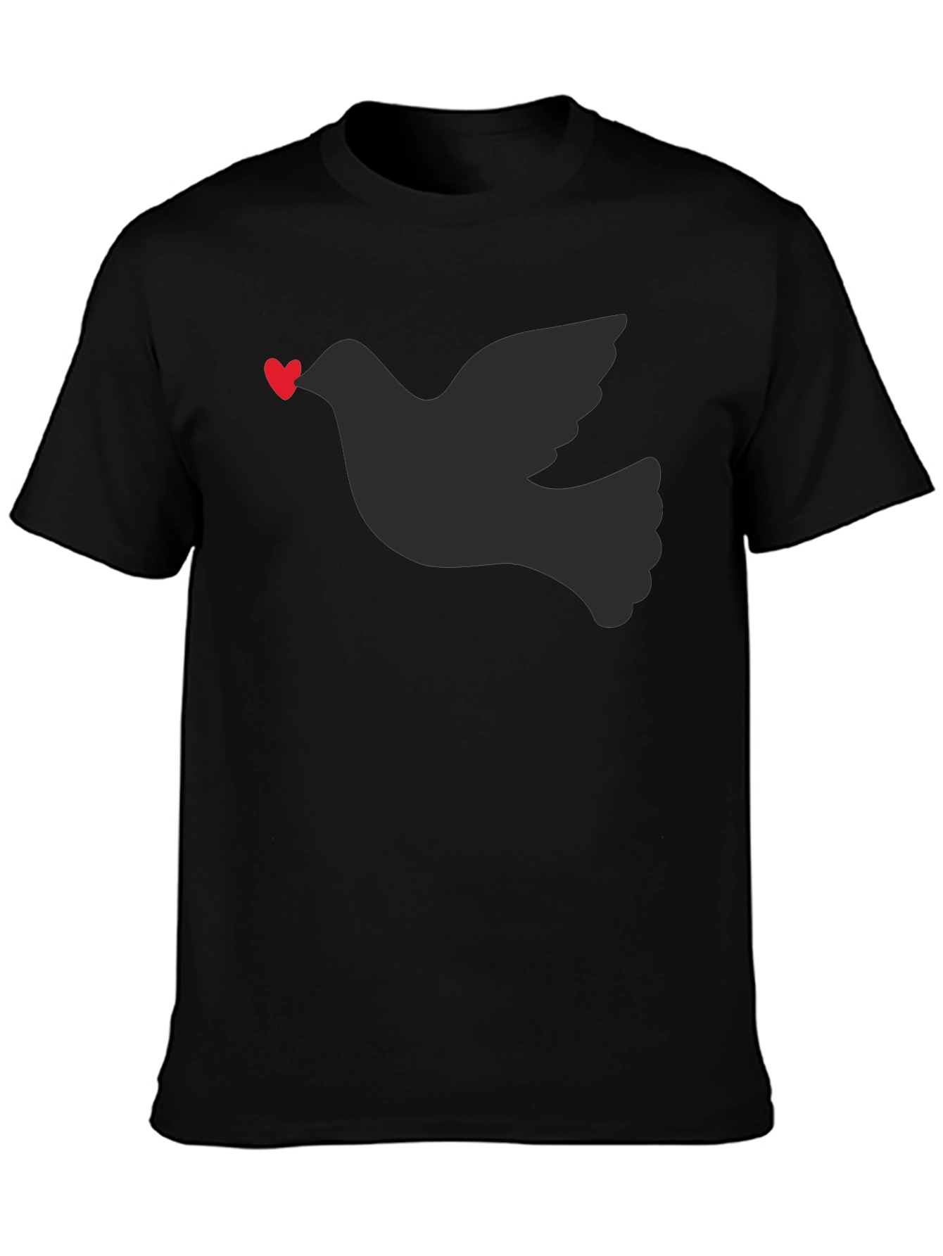 Dove Heart T-Shirt - Black