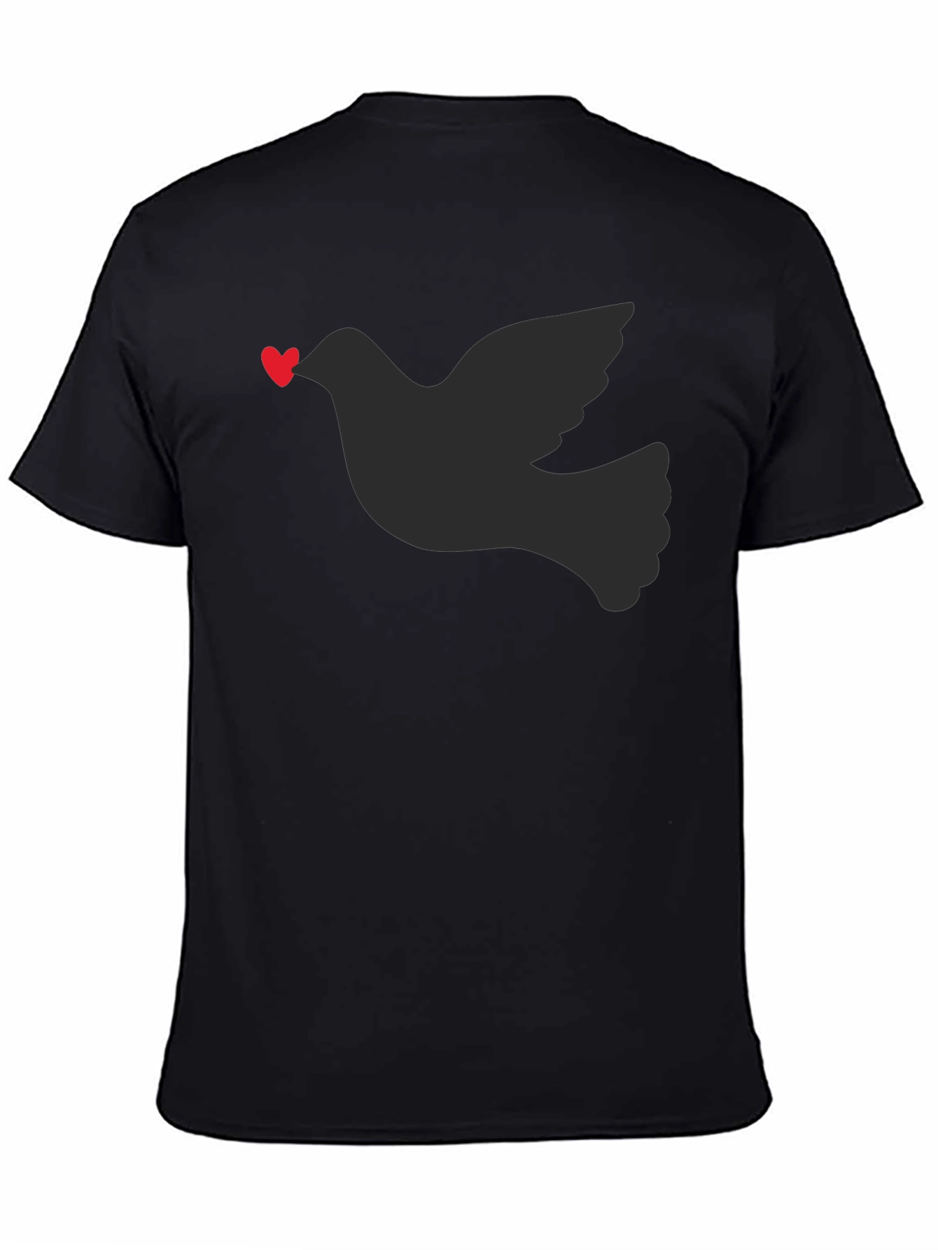 Dove Heart T-Shirt - Black