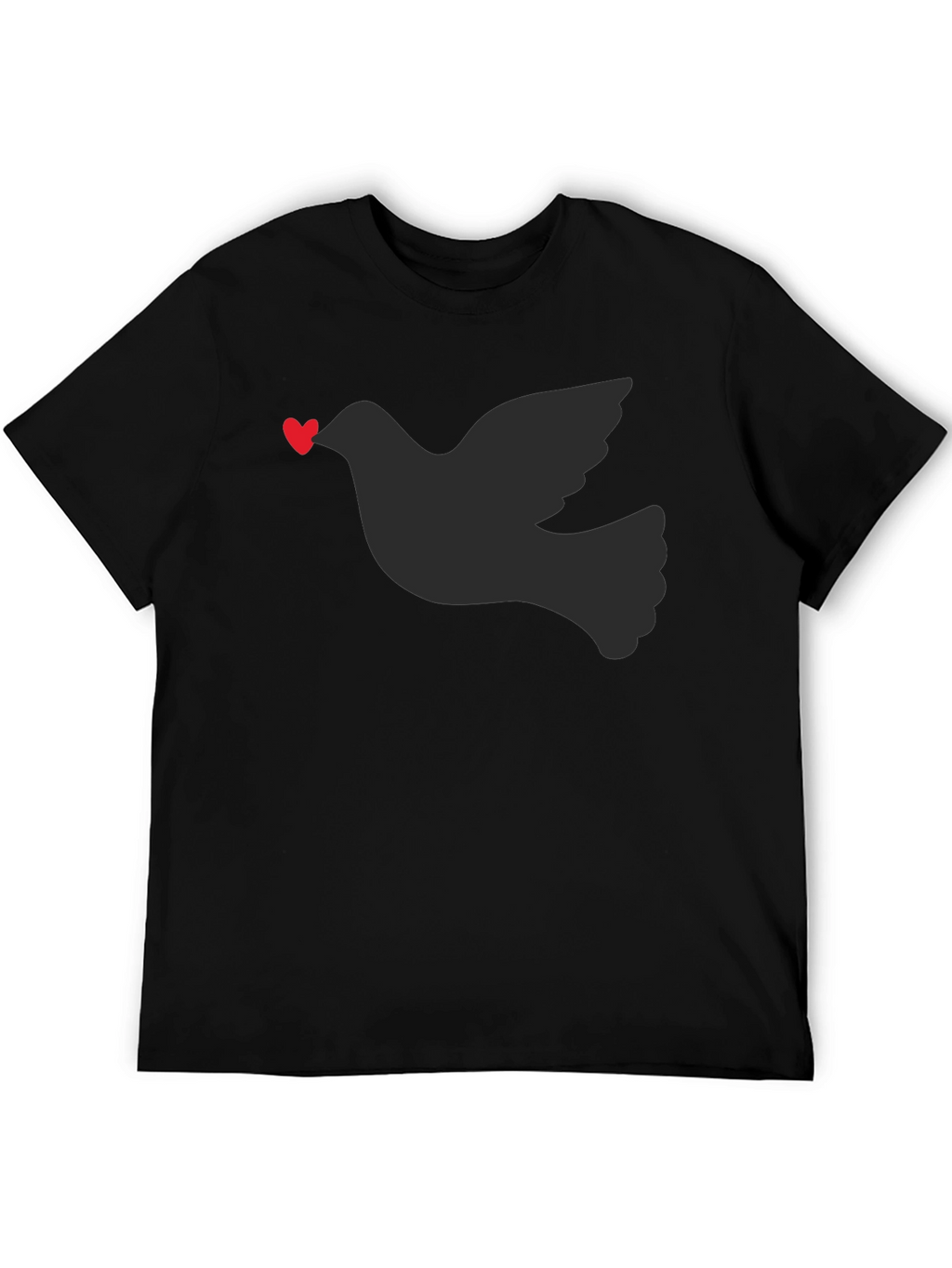 Dove Heart T-Shirt - Black