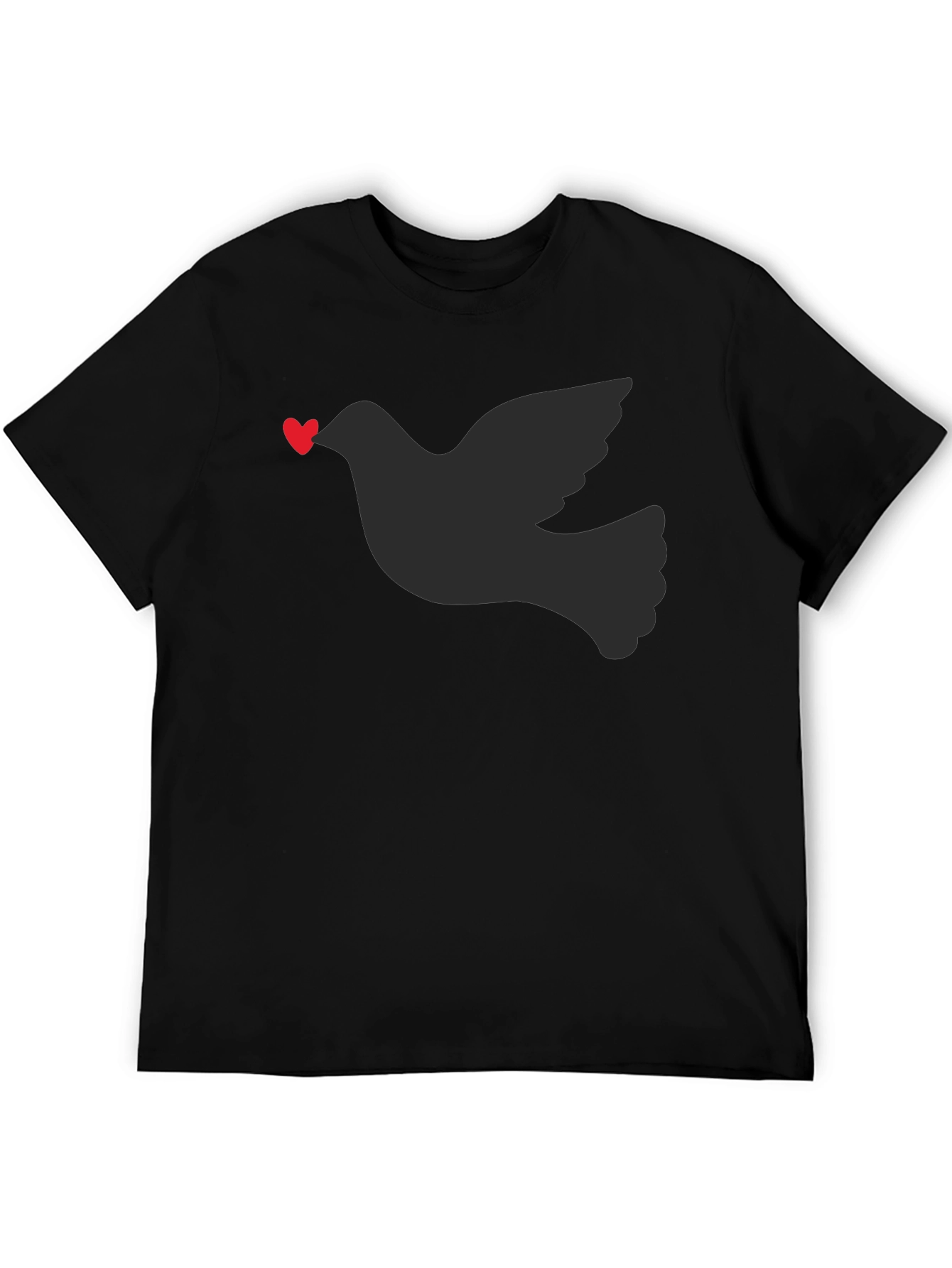 Dove Heart T-Shirt - Black