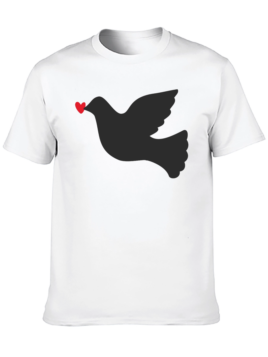 Dove Heart T-Shirt - Black