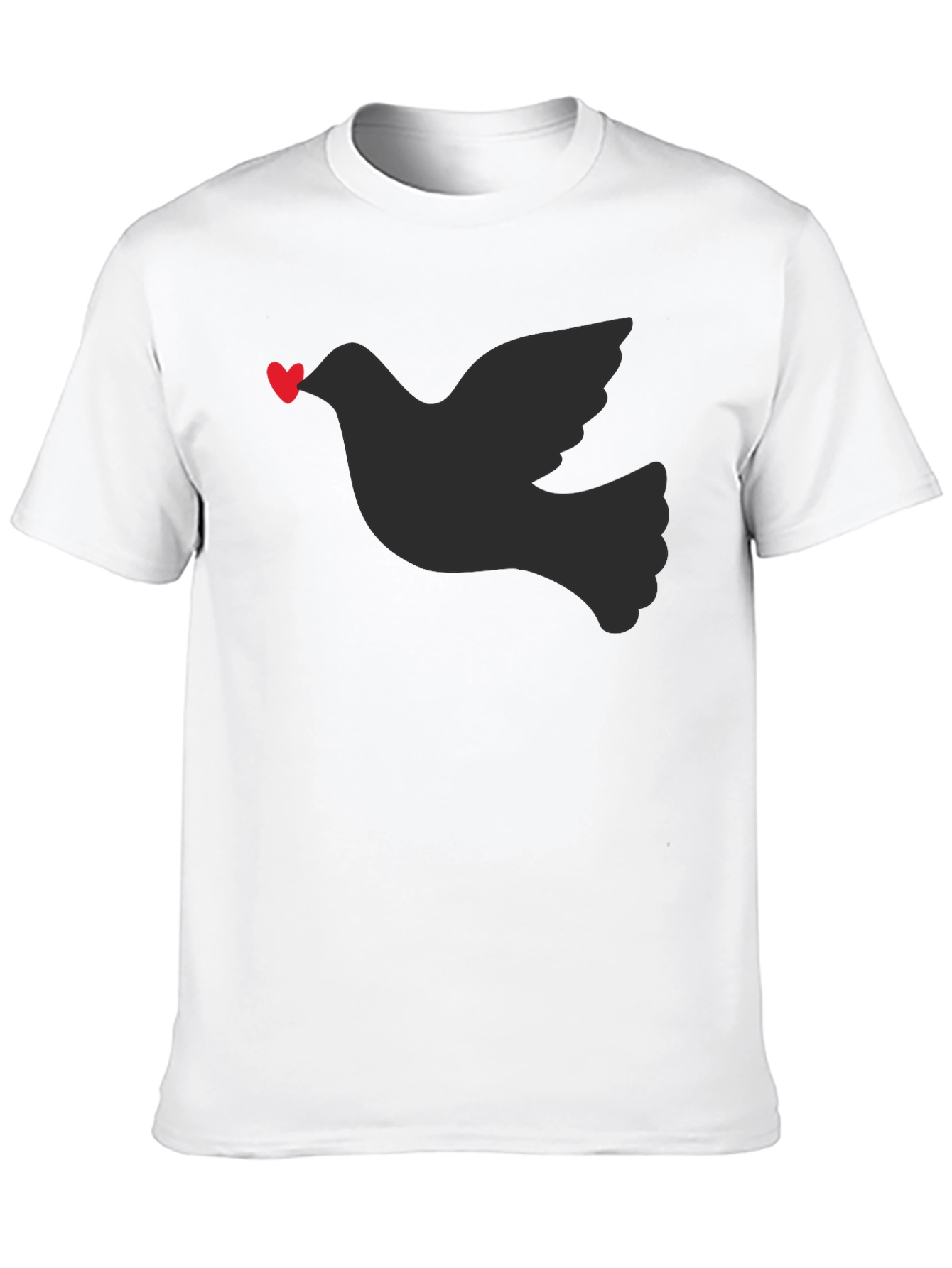 Dove Heart T-Shirt - Black