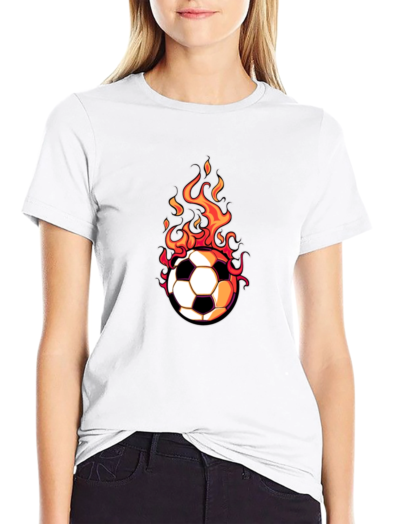 Flaming Soccer Ball Graphic Tee