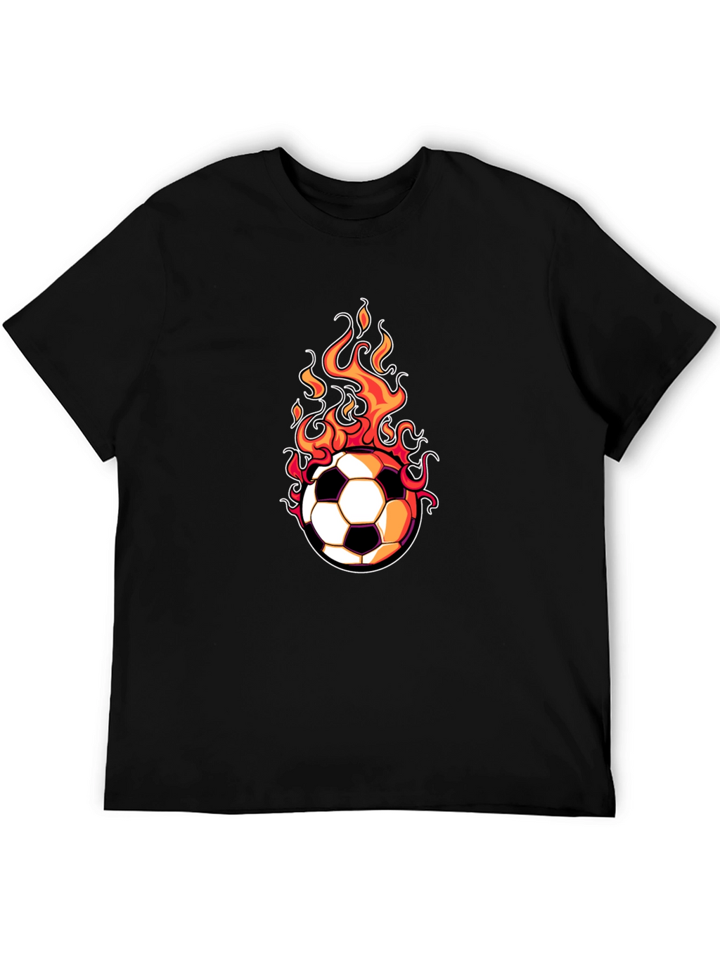 Flaming Soccer Ball Graphic Tee