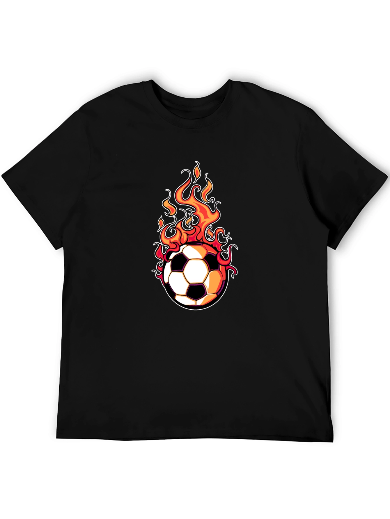 Flaming Soccer Ball Graphic Tee