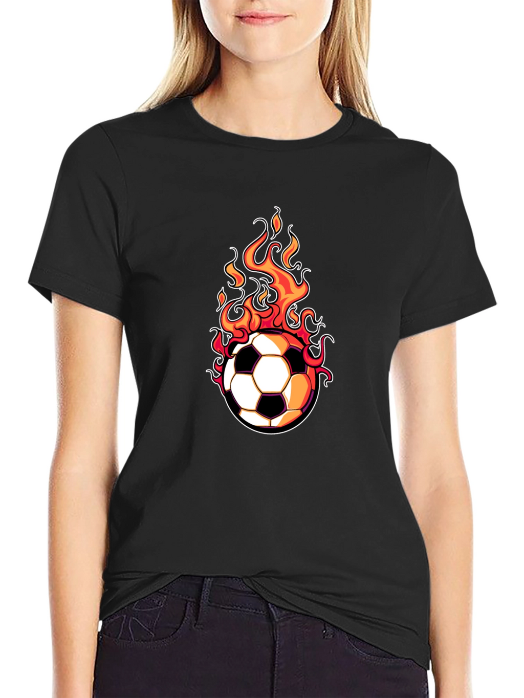 Flaming Soccer Ball Graphic Tee