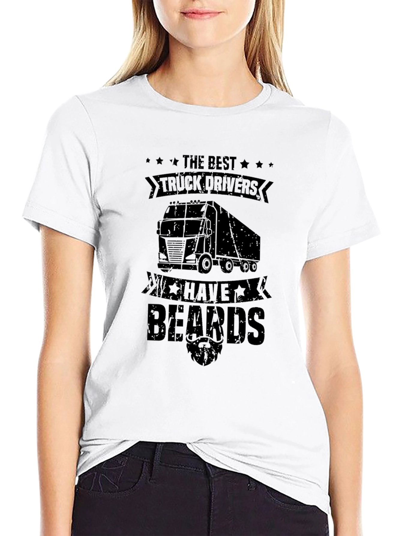 Bearded Trucker Graphic Tee - Cool Truck Driver Shirt