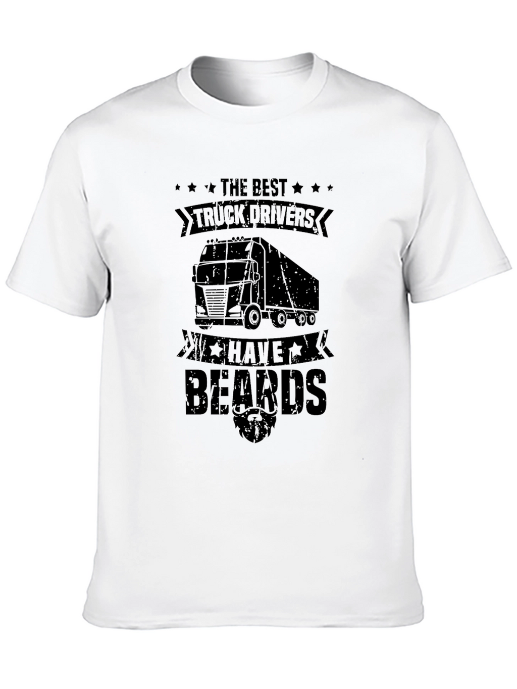 Bearded Trucker Graphic Tee - Cool Truck Driver Shirt