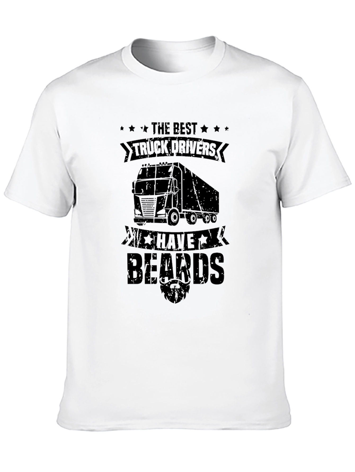 Bearded Trucker Graphic Tee - Cool Truck Driver Shirt