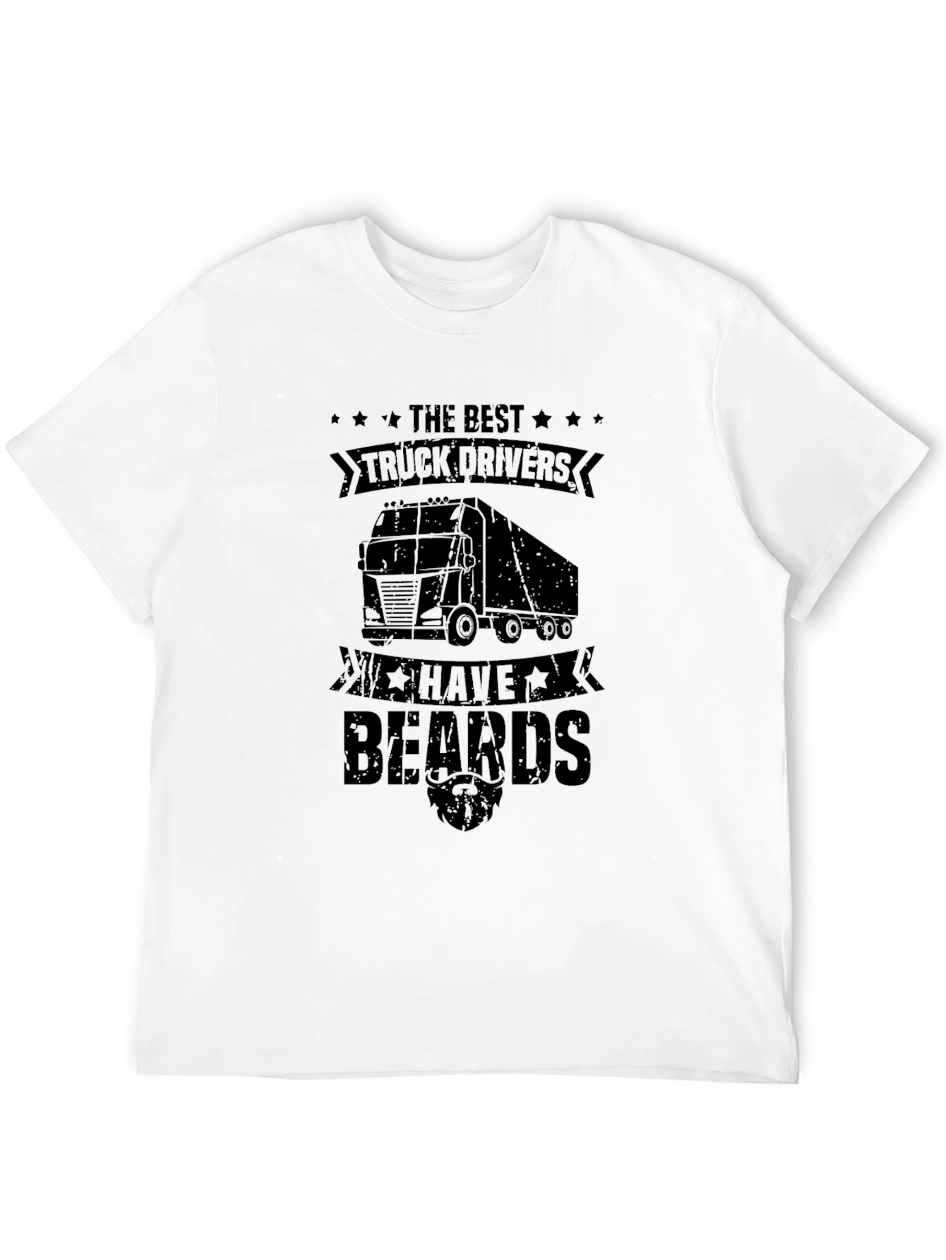 Bearded Trucker Graphic Tee - Cool Truck Driver Shirt