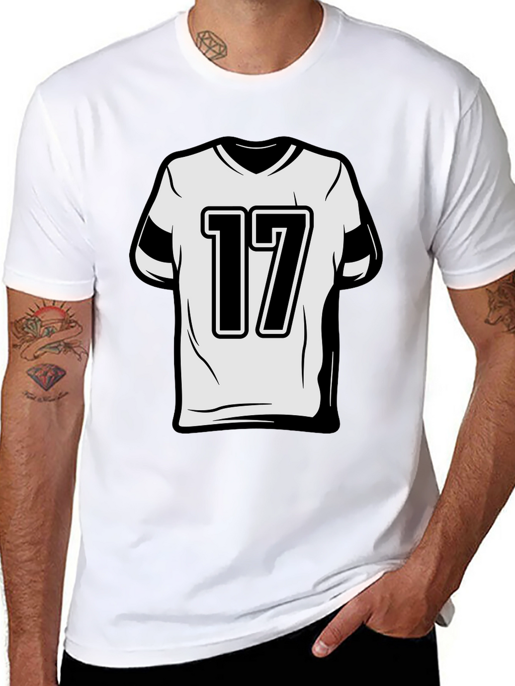 Number 17 Graphic Tee - Sporty Style