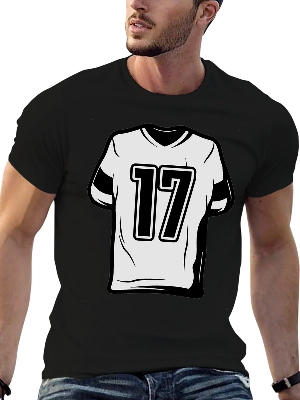 Number 17 Graphic Tee - Sporty Style