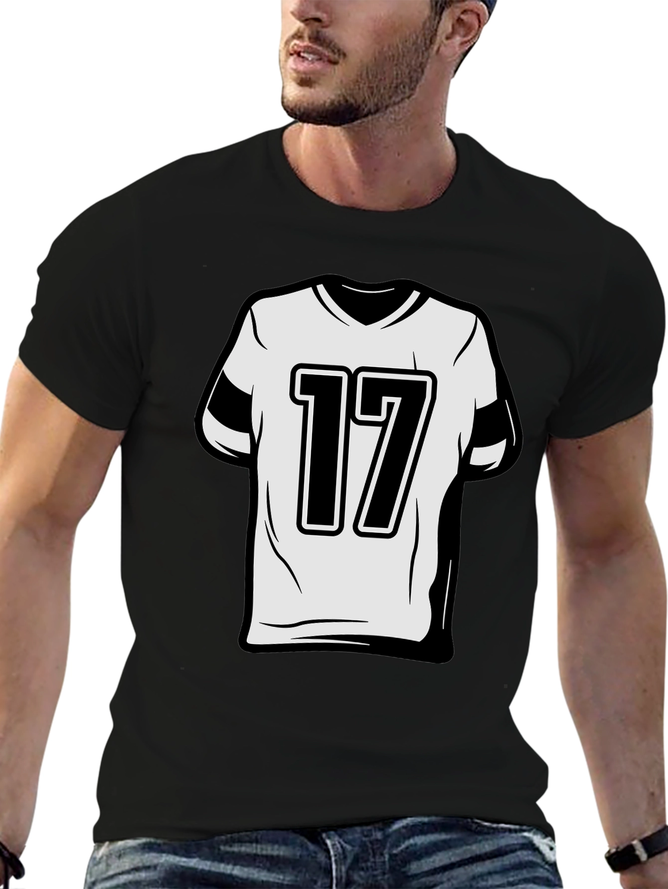 Number 17 Graphic Tee - Sporty Style