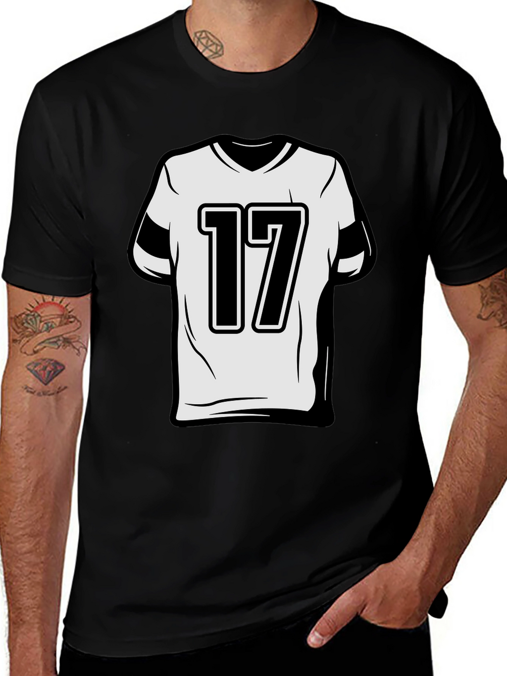 Number 17 Graphic Tee - Sporty Style