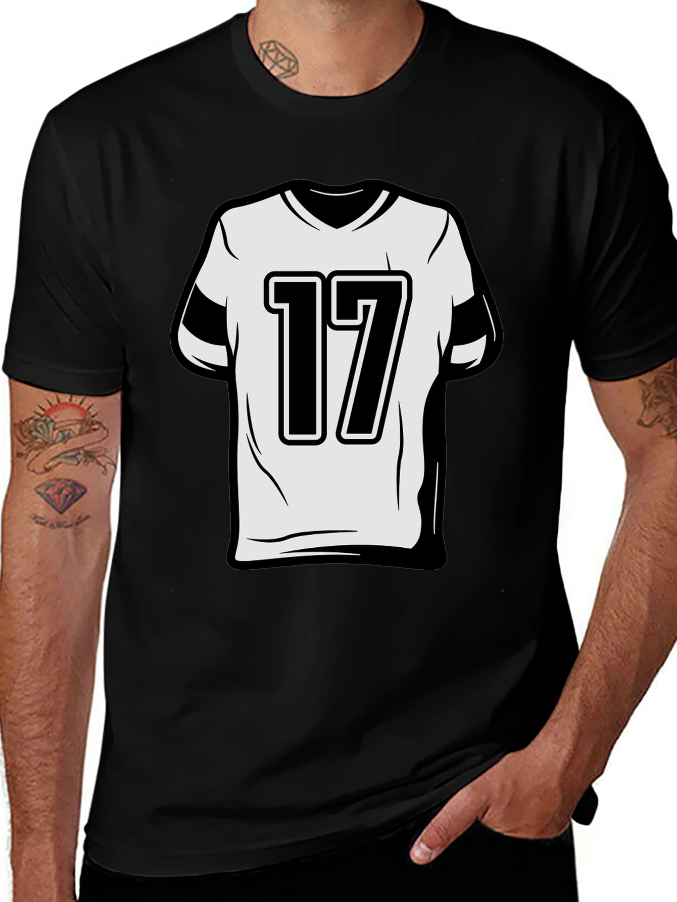 Number 17 Graphic Tee - Sporty Style