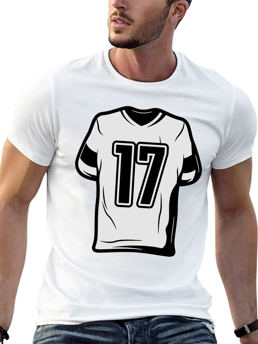 Number 17 Graphic Tee - Sporty Style