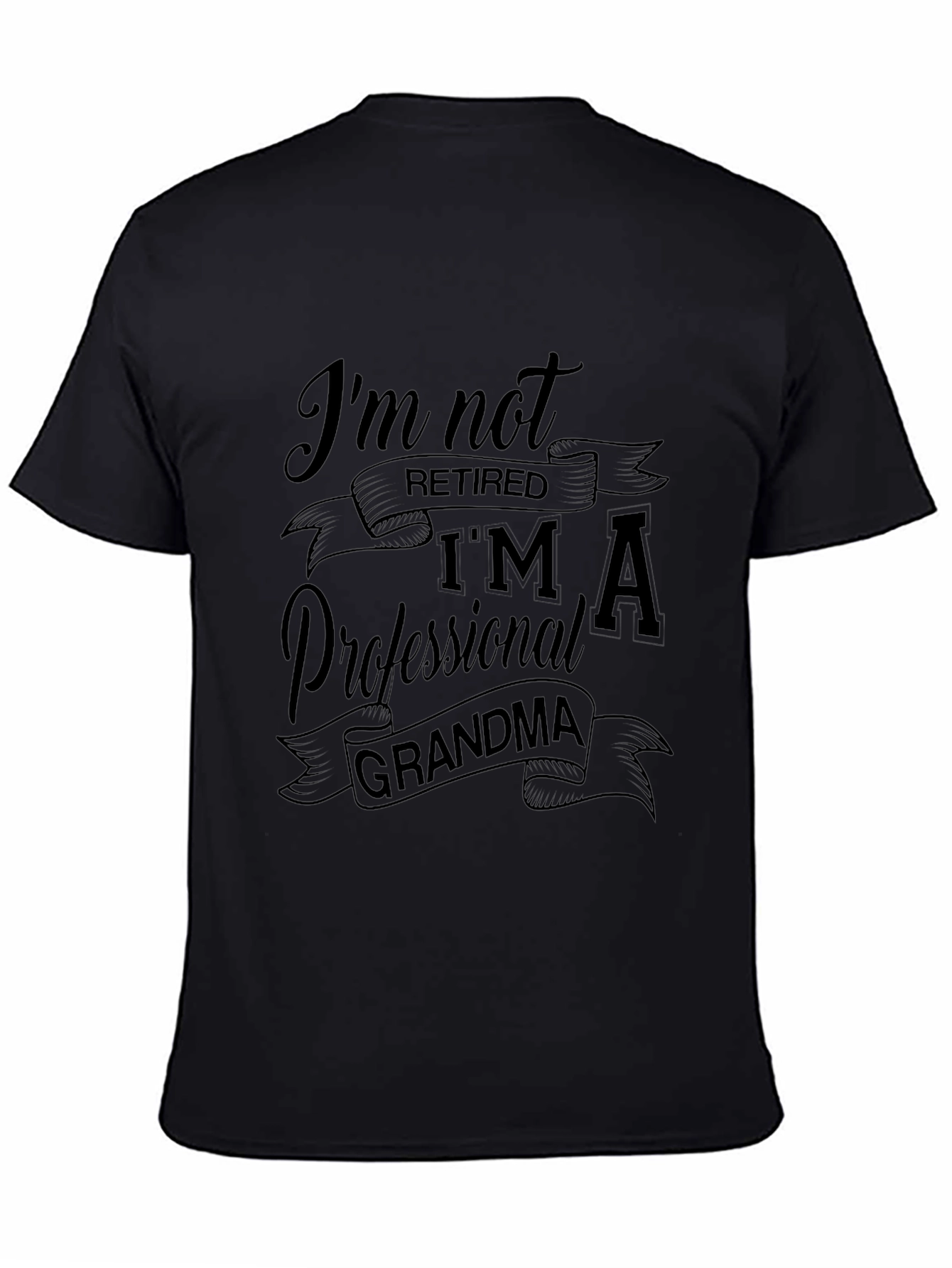Professional Grandma Tee - Black Cotton Shirt