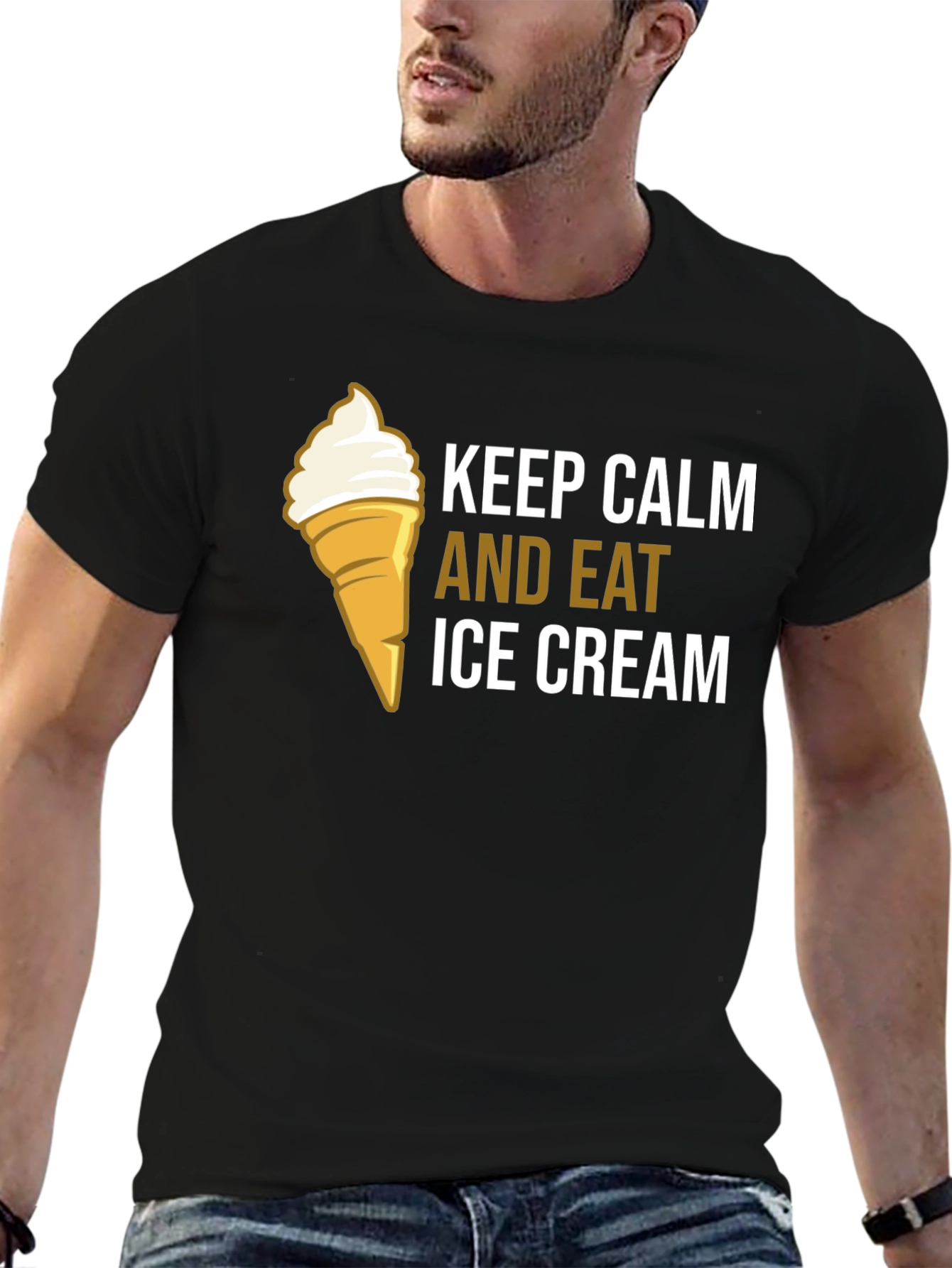 Keep Calm and Eat Ice Cream Graphic T-Shirt