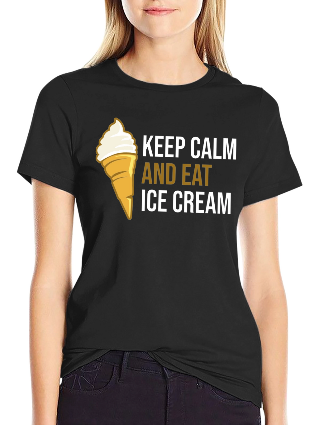Keep Calm and Eat Ice Cream Graphic T-Shirt