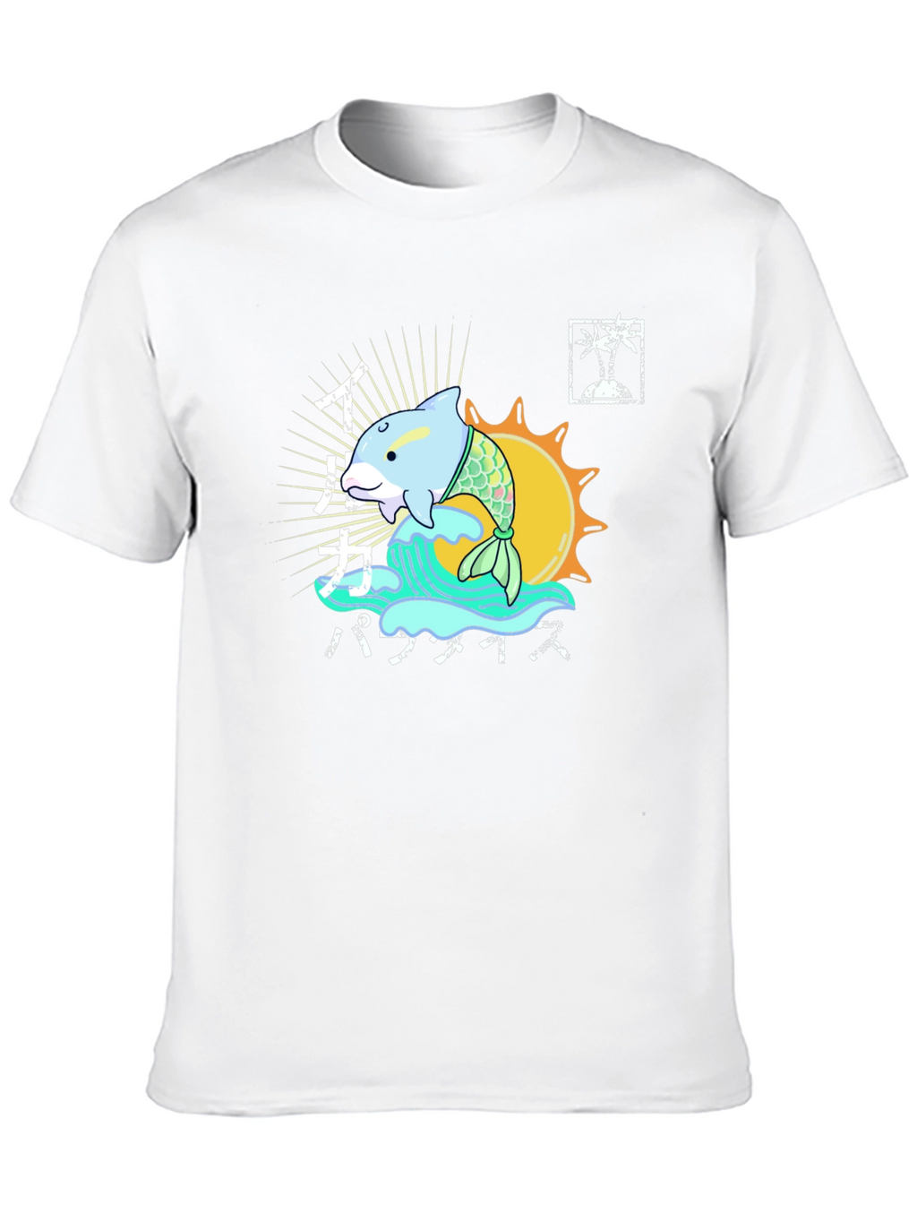 Unique Dolphin Graphic Tee - Black