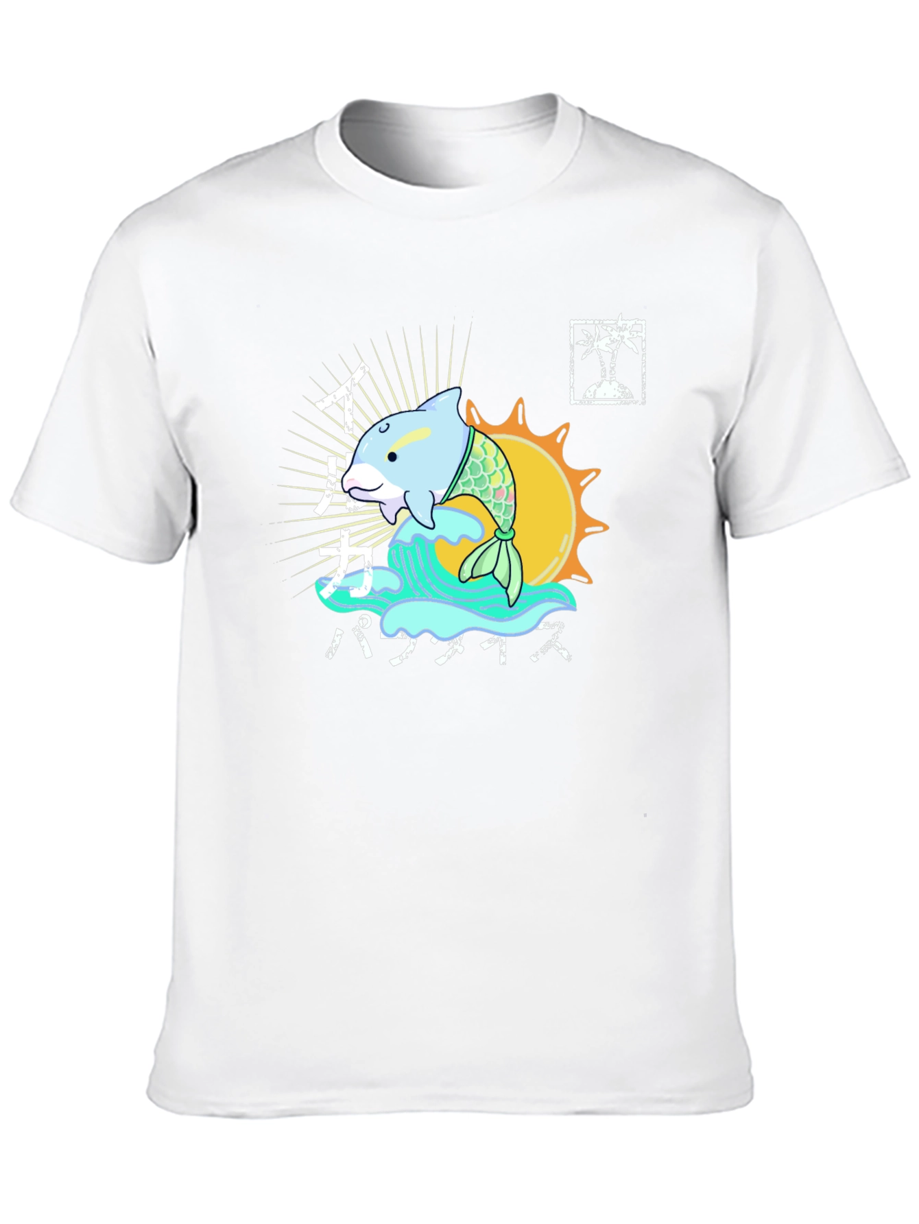 Unique Dolphin Graphic Tee - Black