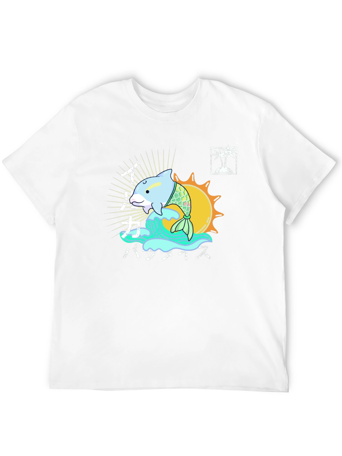 Unique Dolphin Graphic Tee - Black