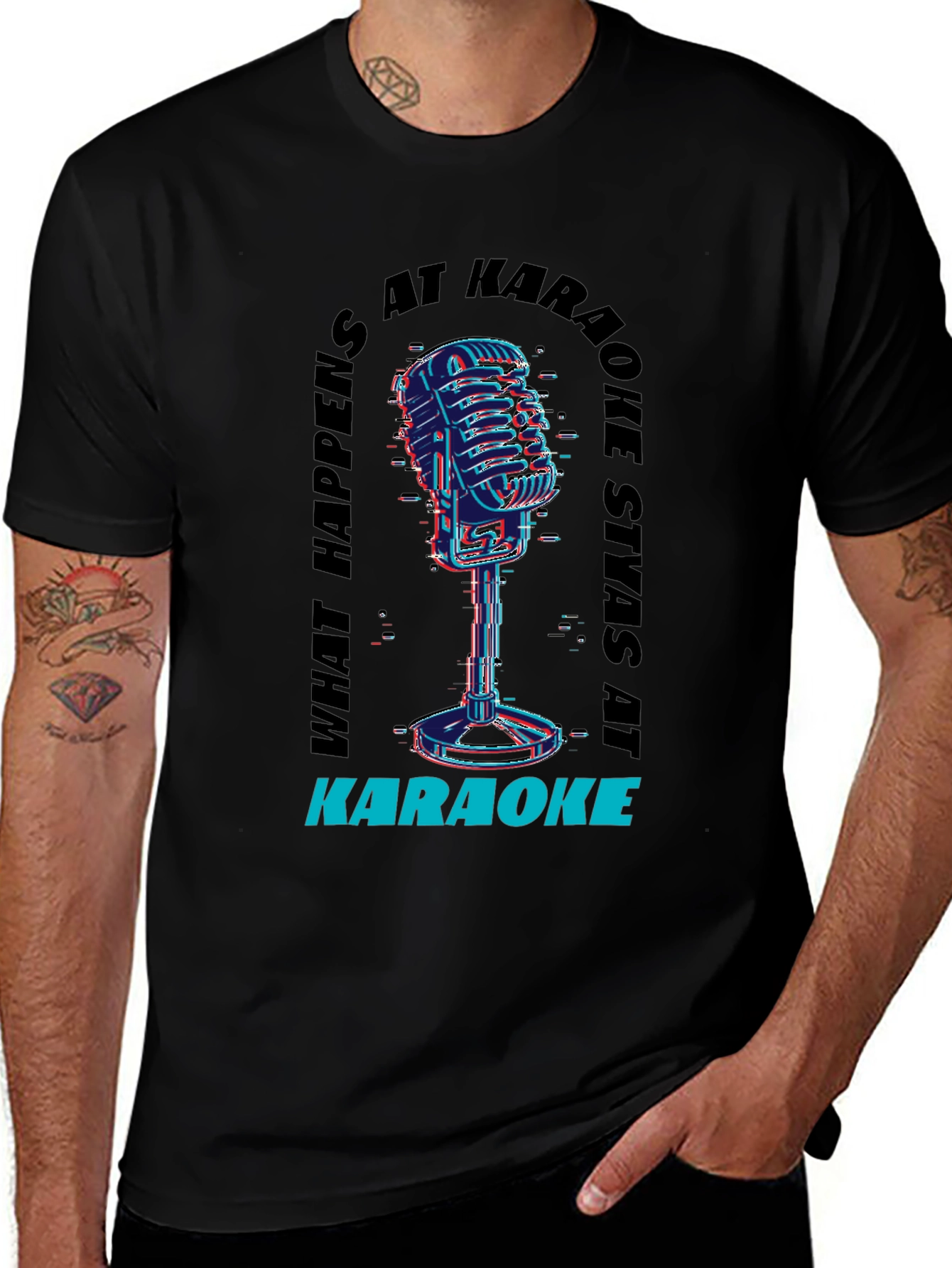 Karaoke Vibes Tee - What Happens At Karaoke Stays At Karaoke