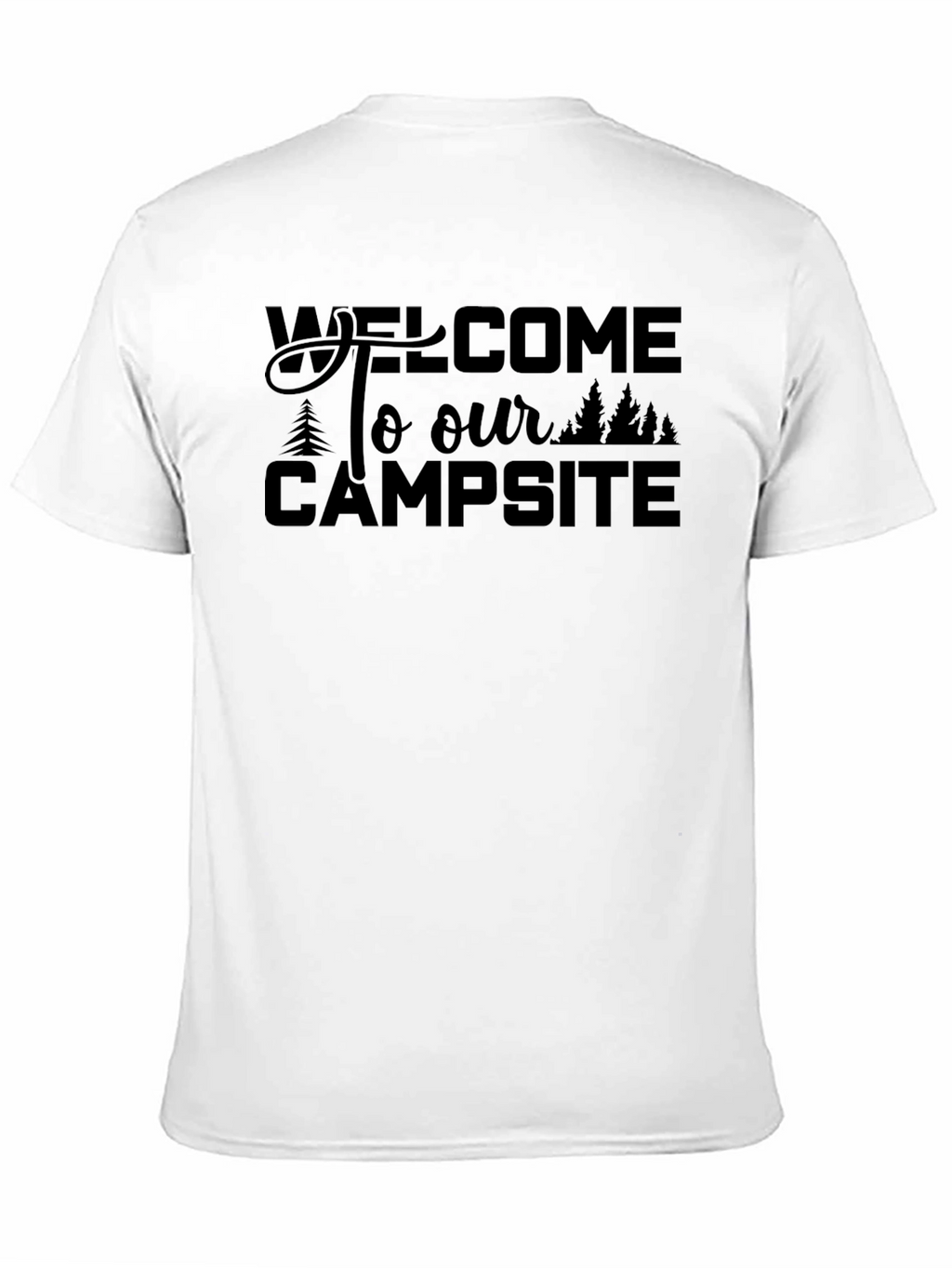 Welcome To Our Campsite Black Graphic T-Shirt