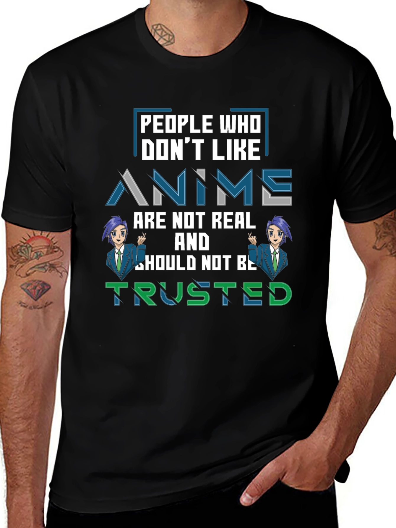 Anime Lover T-Shirt -  Not Real Not Trusted Graphic Tee