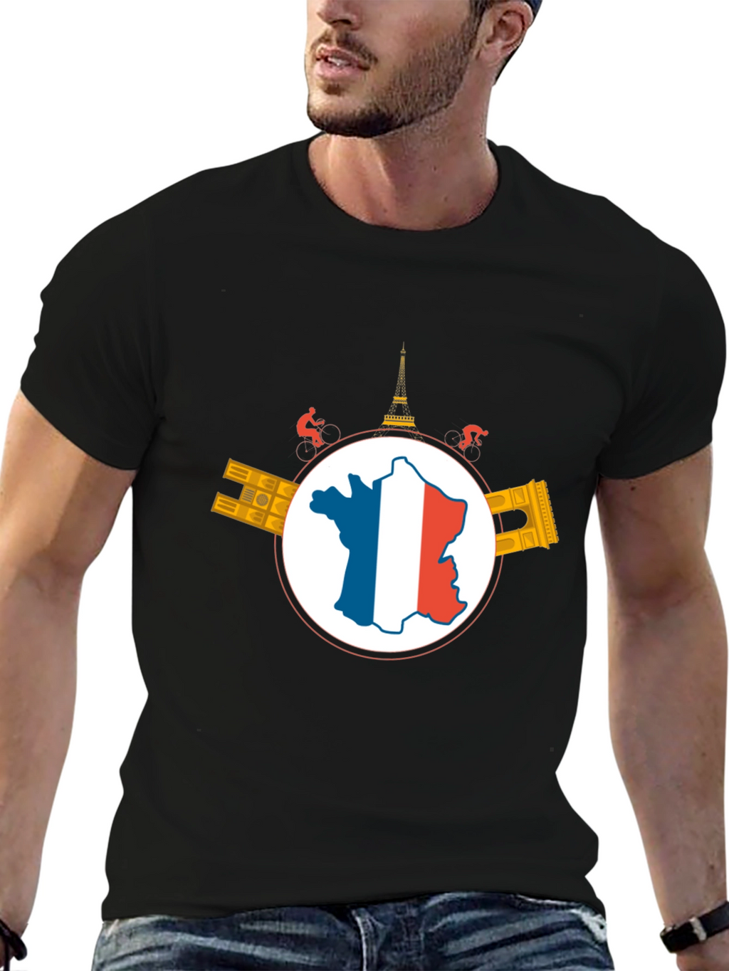 France Cycling Graphic T-Shirt - Black
